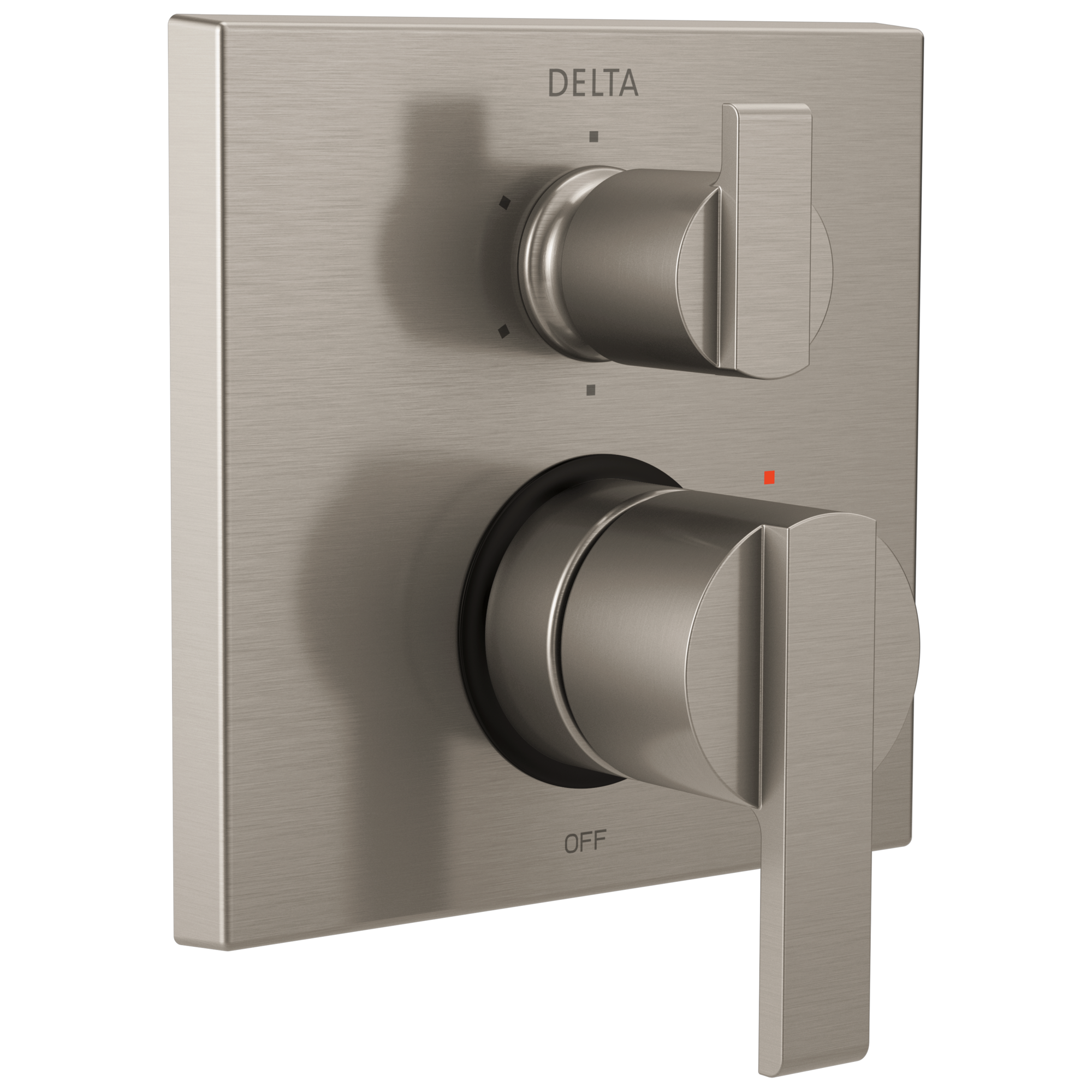 Delta T24967 SS Angular Modern Monitor 14 Series Valve Trim with 6 Setting Integrated Diverter - Perfect for Bathroom & Shower Faucet Upgrades, Stainless Steel Construction for Durability