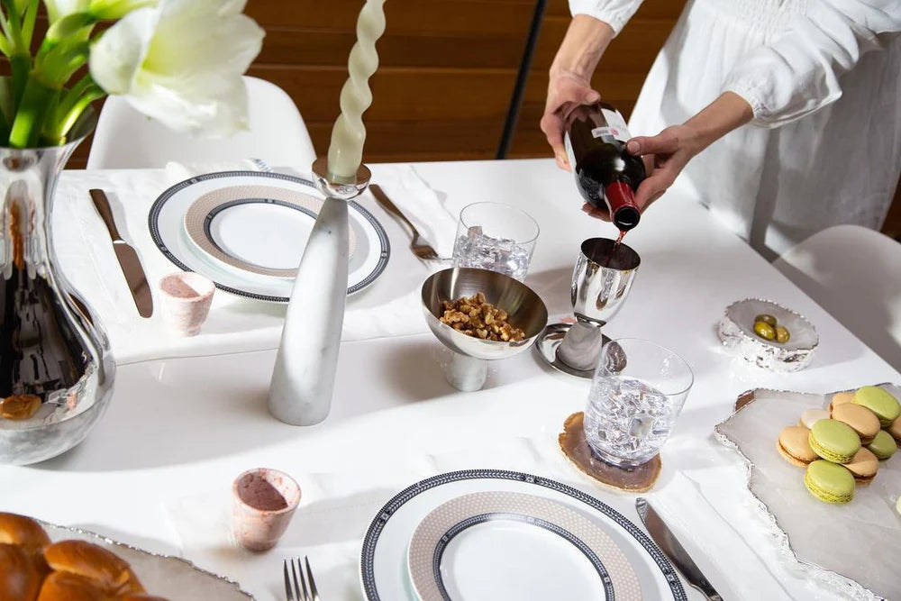 Elegant Carrara Marble Kiddush Cup for Jewish Holidays - Perfect for Shabbat, Passover, and Wedding Ceremonies