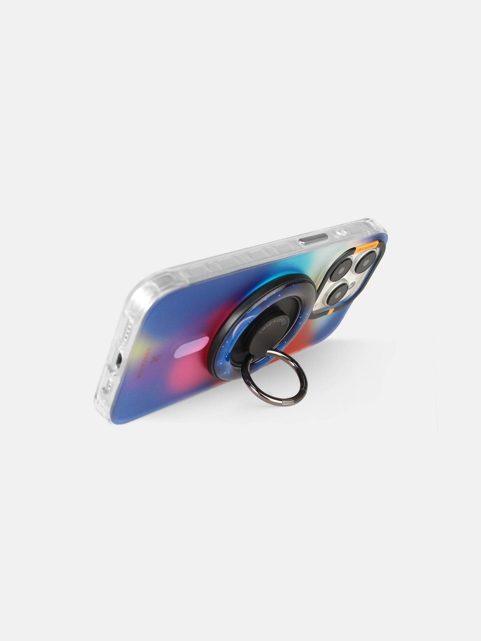 Magnetic Crescent Ring Spinner Stand - Magsafe Compatible Phone Holder for Desk, Dark Blue - Perfect for Office, Home & Car Use