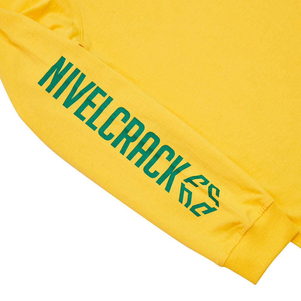 Nivelcrack Club Long Sleeve Yellow T-Shirt - Comfortable Casual Wear for Men & Women | Perfect for Gym, Streetwear, and Everyday Outfits