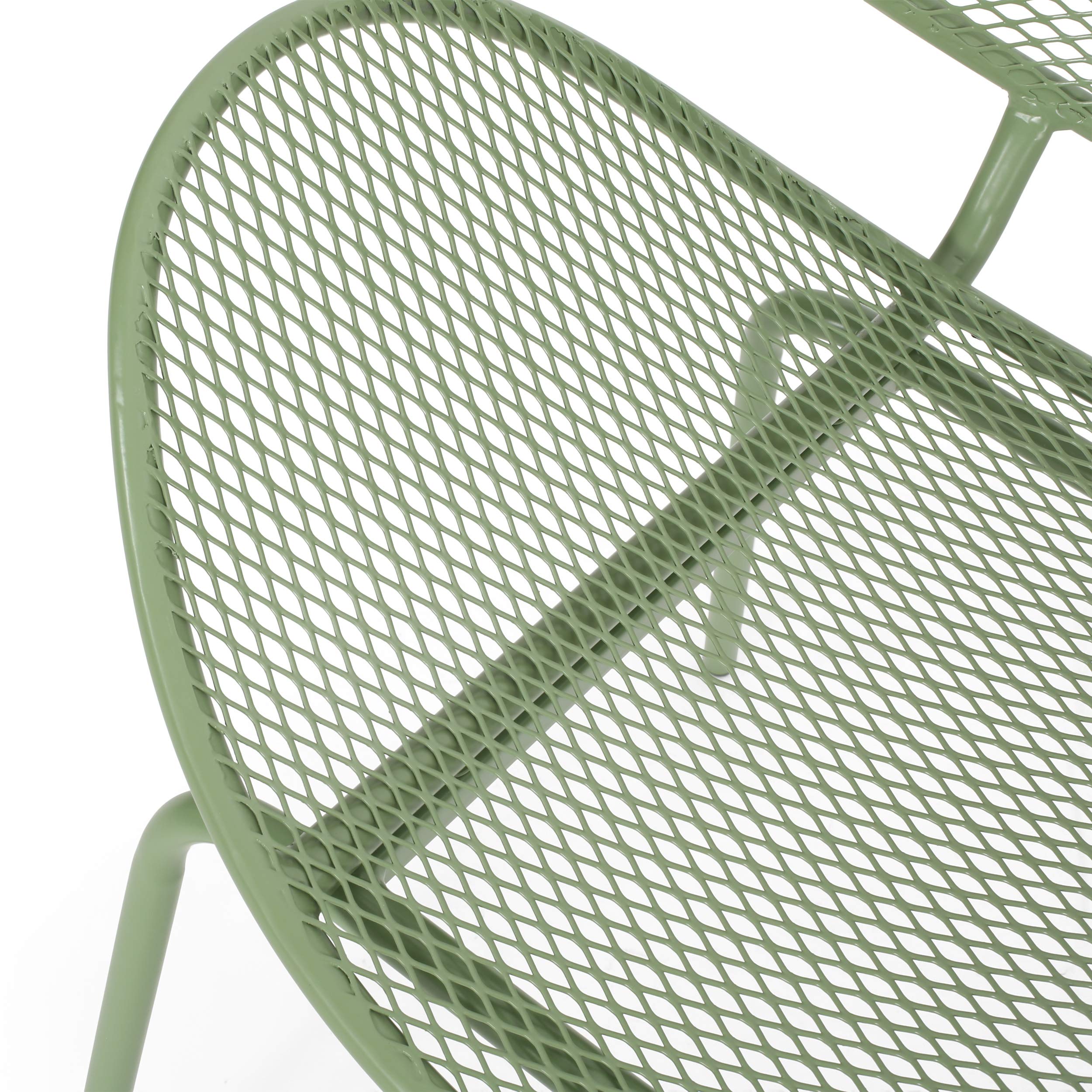 GDF Studio Outdoor Dining Chairs (Set of 2) - Matte Green Patio Furniture for Garden, Backyard, Poolside & Balcony Use