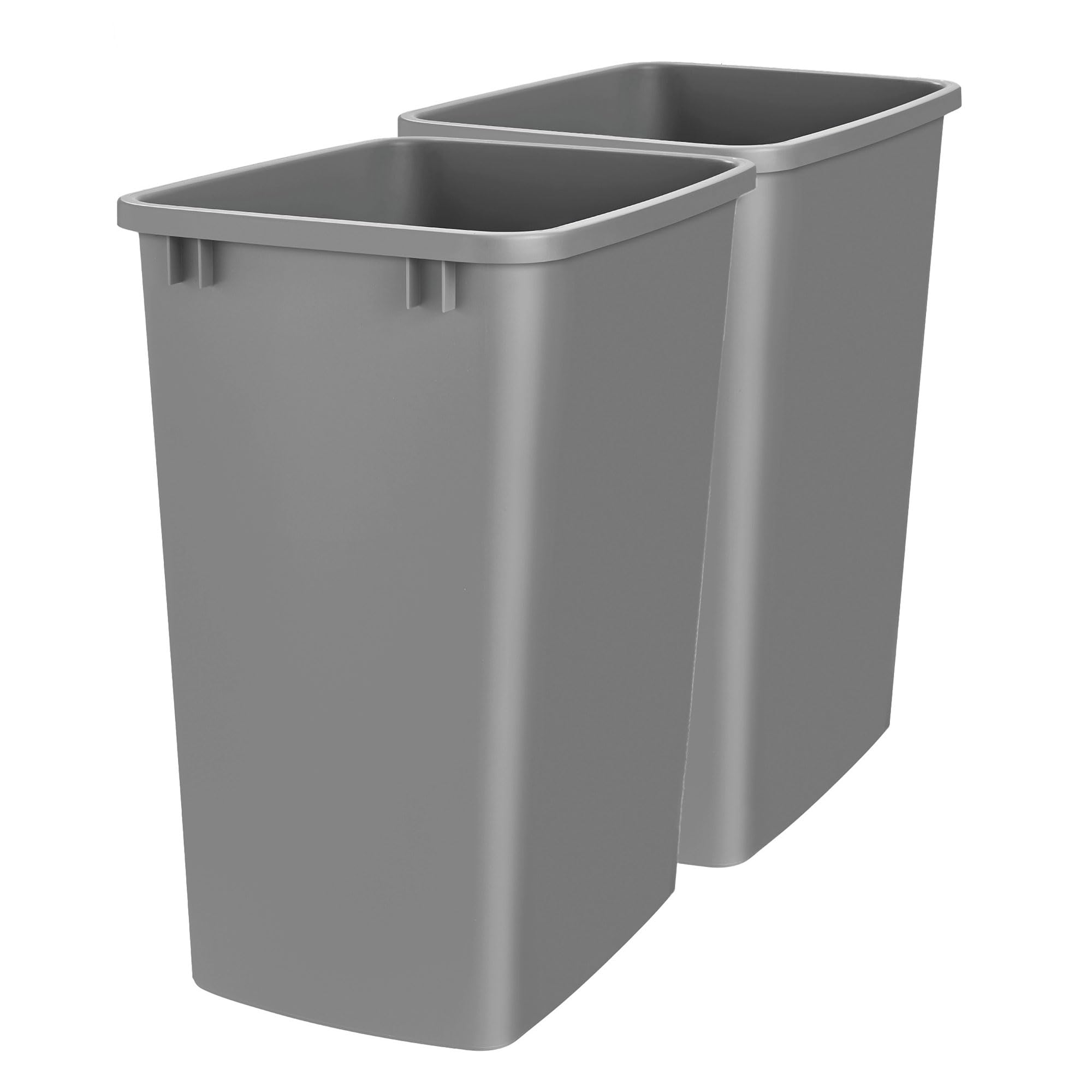 Rev-A-Shelf 35 Qt Under Sink Trash Can - Silver Kitchen & Bathroom Cabinet Garbage Bin, Plastic Waste Container for Laundry Room & RV Storage | Perfect for Small Spaces & Clutter-Free Organization