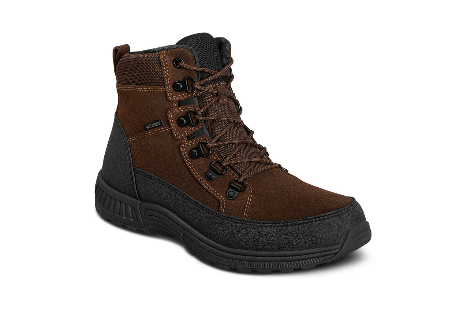 Stratton Waterproof Brown Leather Boots for Men - Durable & Comfortable Outdoor Hiking, Work & Rainy Day Wear