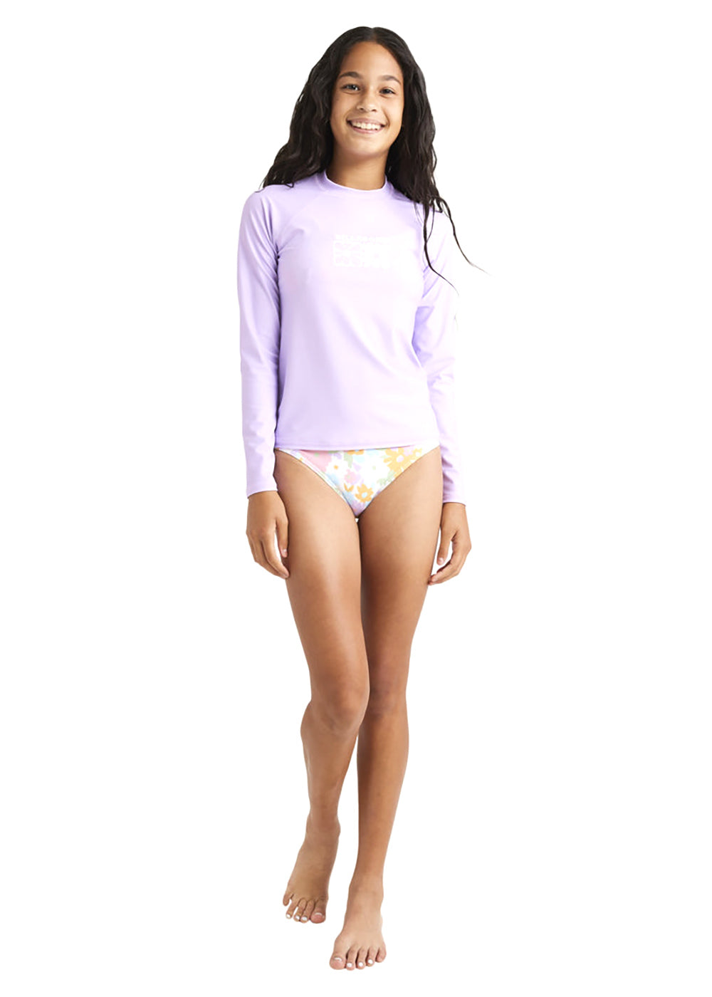 Billabong Girls Long Sleeve Lycra Rash Guard - UPF 50+ Sun Protection for Surfing, Swimming & Beach Activities
