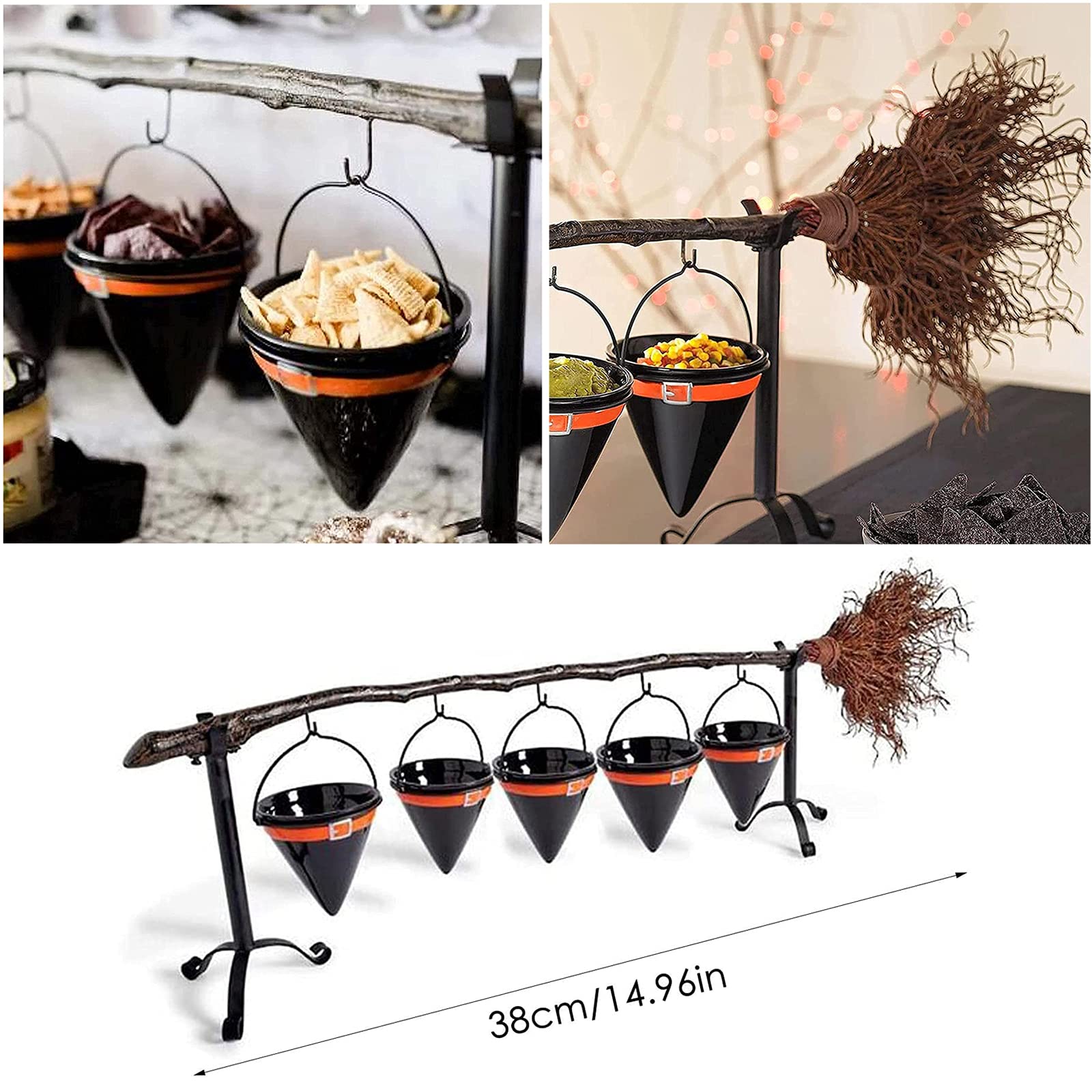 4-Piece Halloween Fruit Bowl Set - Creative 3-Tier Snack Basket & Pumpkin Platter for Holiday Party Decor, Dessert Cake Stand - Perfect for Halloween Parties, Thanksgiving Buffets & Christmas Dessert Displays