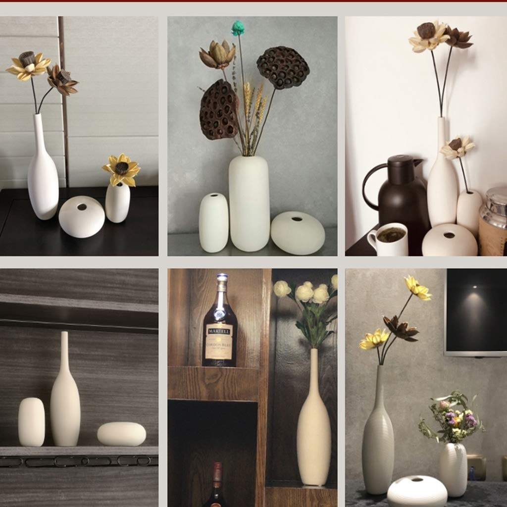 3-Piece Ceramic Vase Set - Mini Decorative Vases for Home & Office Decor - White Tabletop & Bookshelf Ornaments - Perfect Gift for Housewarming, Wedding & Interior Design