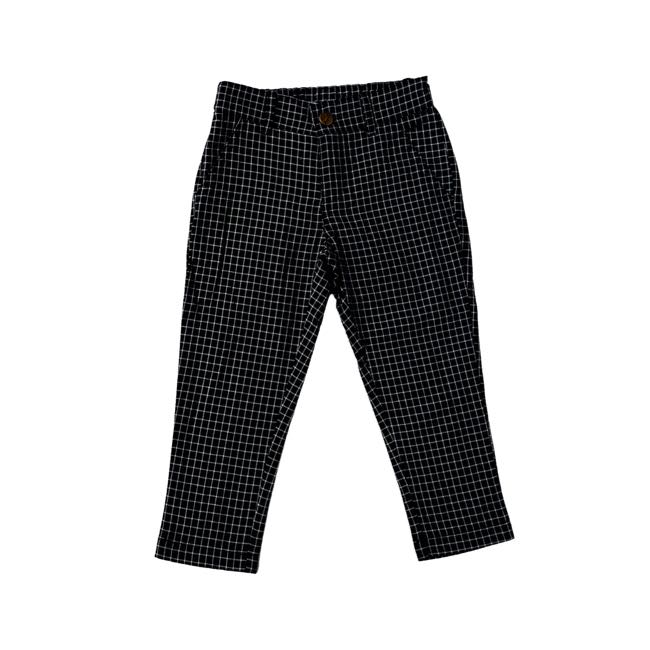 Karibou Kids Henry Boys Check Trousers - Stylish Black Plaid Pants for School, Play & Casual Wear | Comfortable & Durable Boys' Trousers
