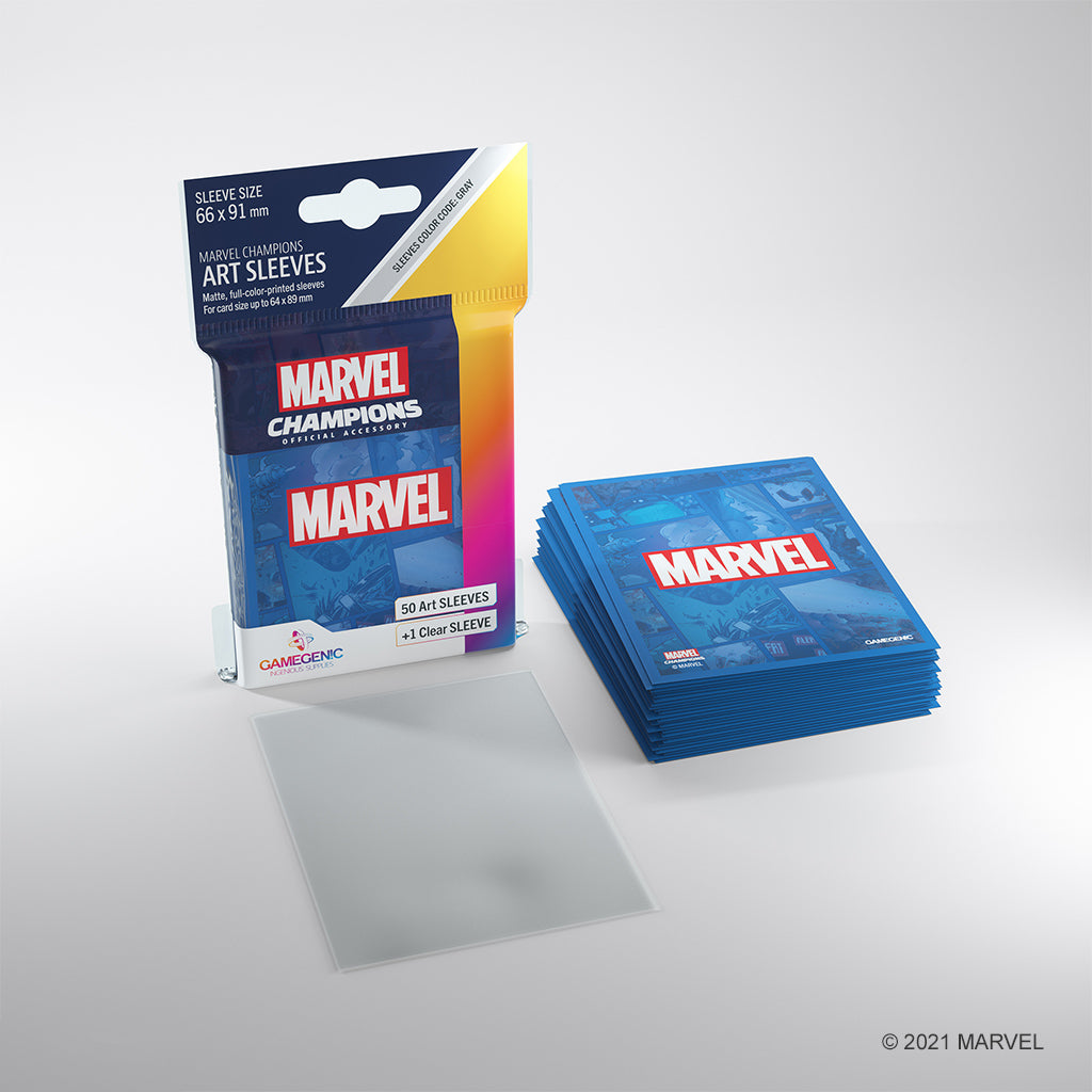 Marvel Trading Card Sleeves - 100 Premium Blue Protective Sleeves for Marvel Collectible Cards | Perfect for Card Games, Collecting & Storage