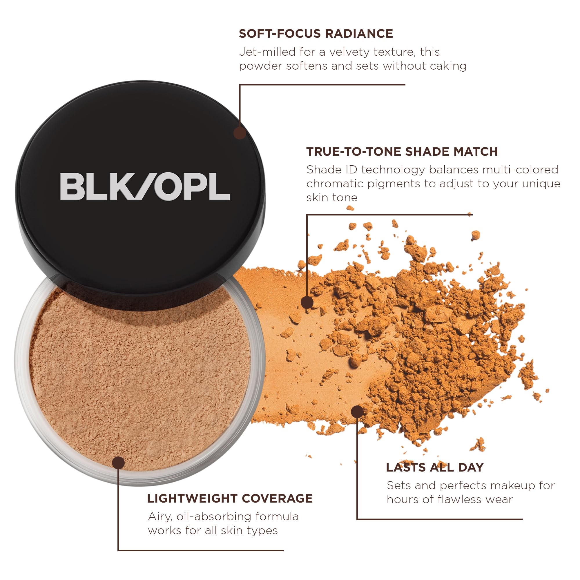 Black Opal True Color Soft Velvet Finishing Powder 0.7oz - Medium for Flawless Makeup