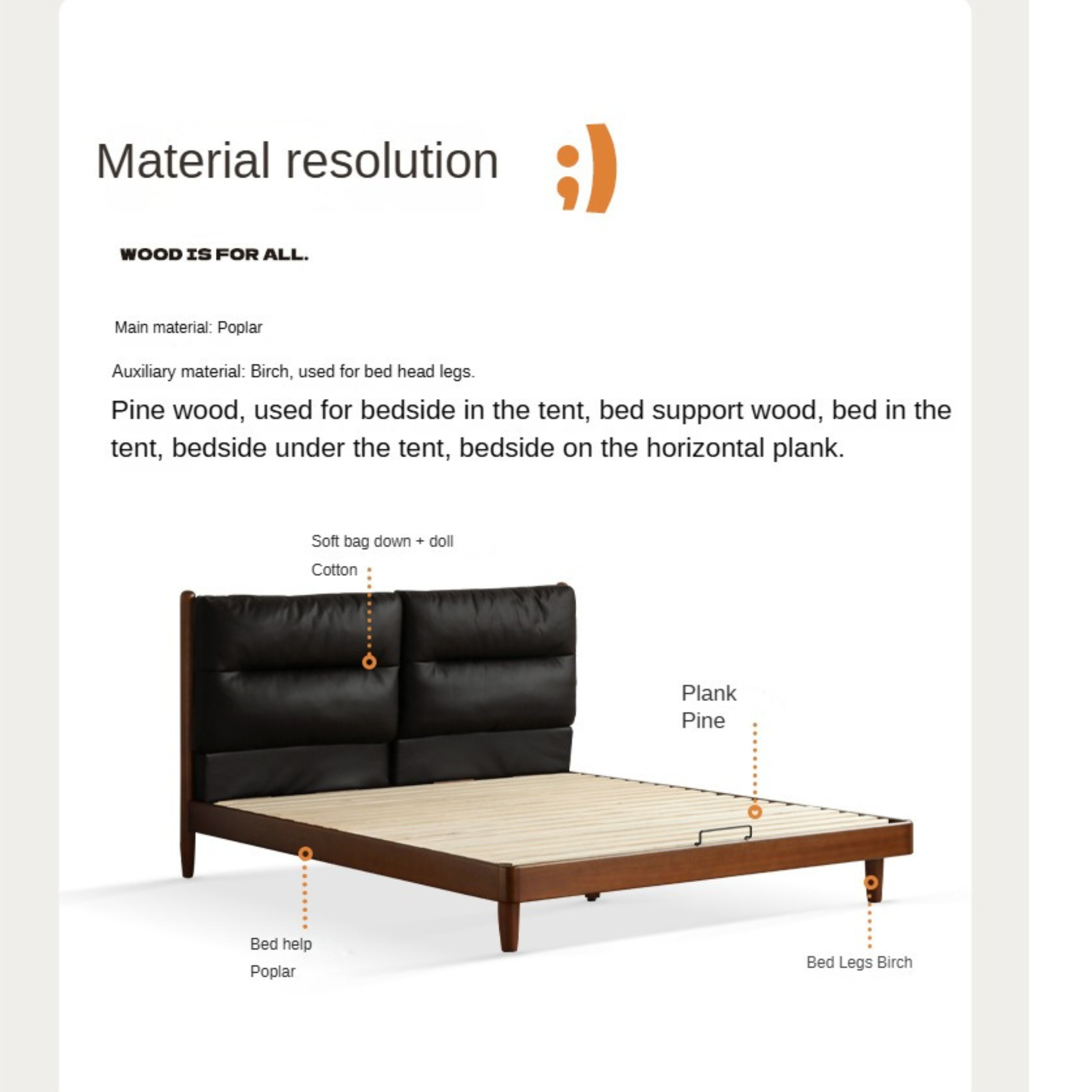 Solid Poplar Wood Bed Frame - Queen Size Retro Platform Bed with Soft Upholstered Headboard - Perfect for Master Bedroom, Guest Room, and Cozy Farmhouse Decor