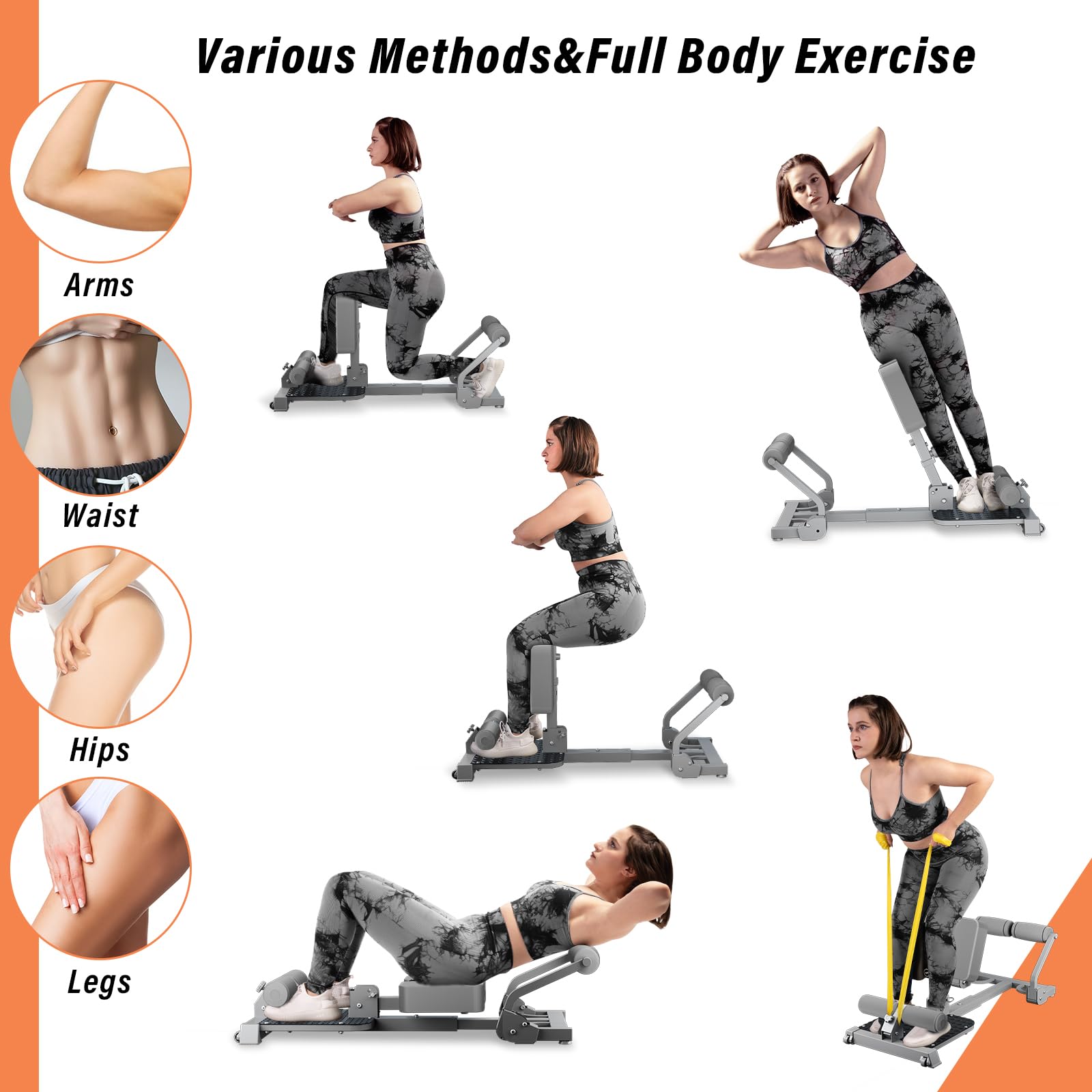 **Sissy Squat Machine for Home Gym - Deep Squat Trainer with Resistance Bands, Ab Workout Equipment, Roman Chair & Core Exercise Machine for Sit-ups, Leg & Glute Training | Perfect for Home Fitness & Strength Training**