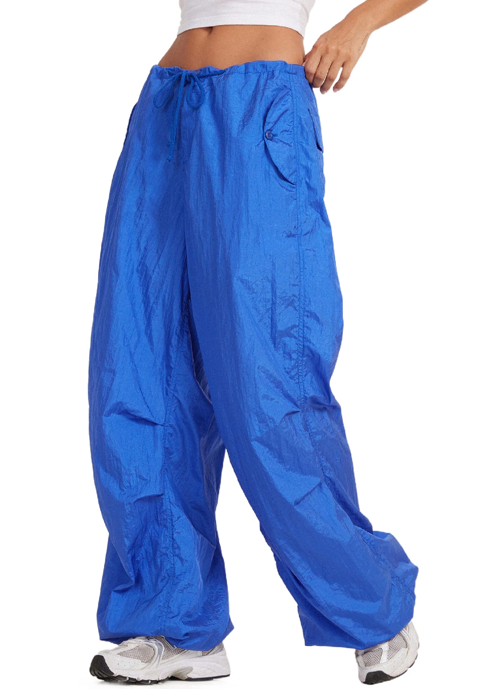 ROAONOCOMO Women's Baggy Cargo Pants - Y2K Wide Leg Loose Fit High Waist Trousers | Grunge Streetwear Casual Pants for Women | Perfect for Urban Fashion, Music Festivals & Everyday Wear