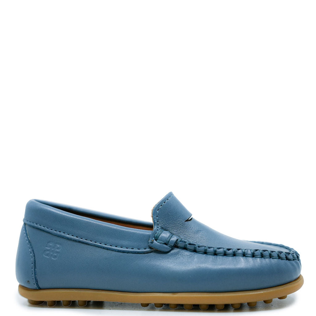 Porte Slate Blue Punchout Loafers for Women - Comfortable Slip-On Casual Shoes for Work & Travel | Office, Walking, Daily Wear
