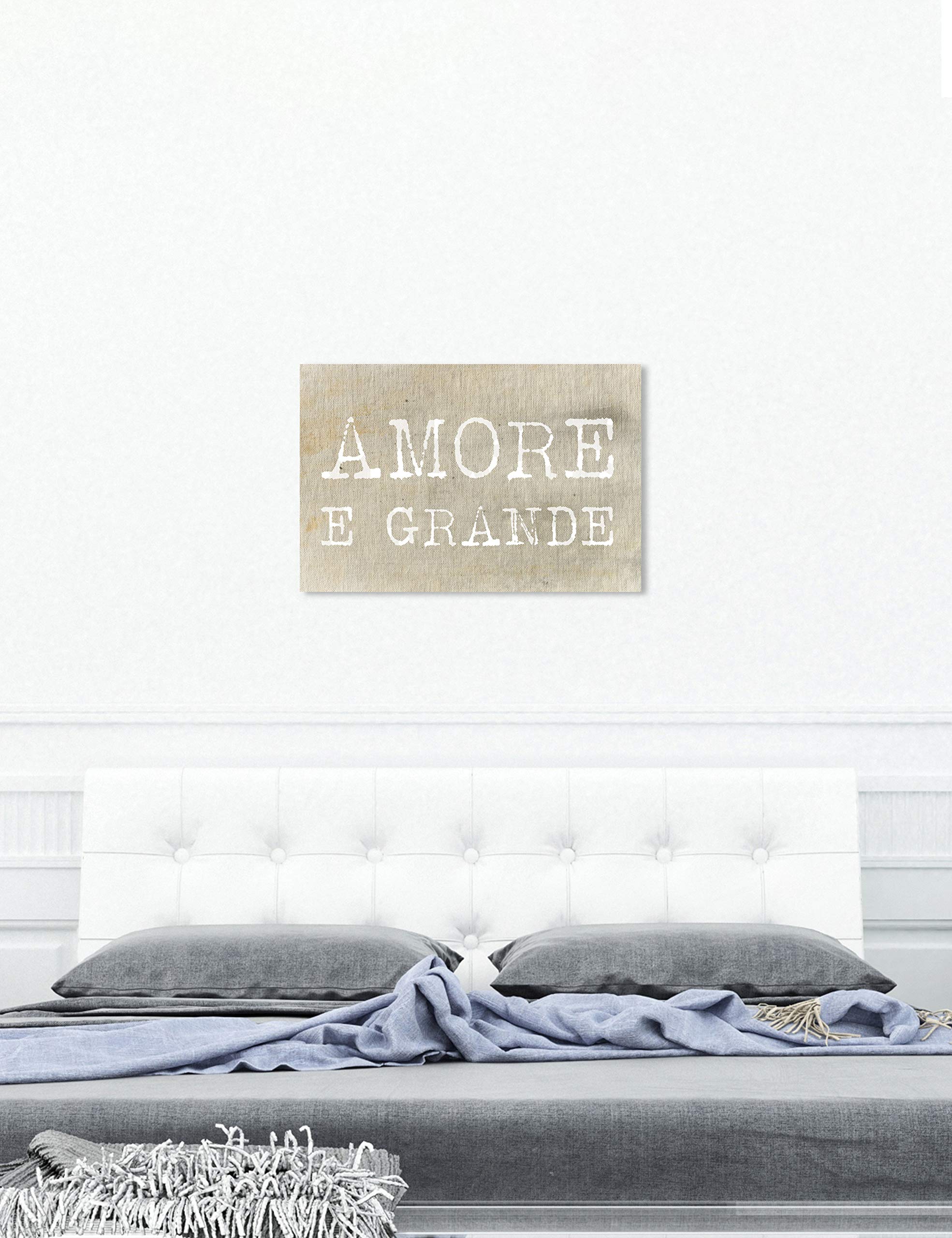 Oliver Gal Artist Co. 'Love Is' Typography Wall Art Canvas Print - 15x10 Inches, Brown & White - Perfect for Living Room, Bedroom & Office Décor