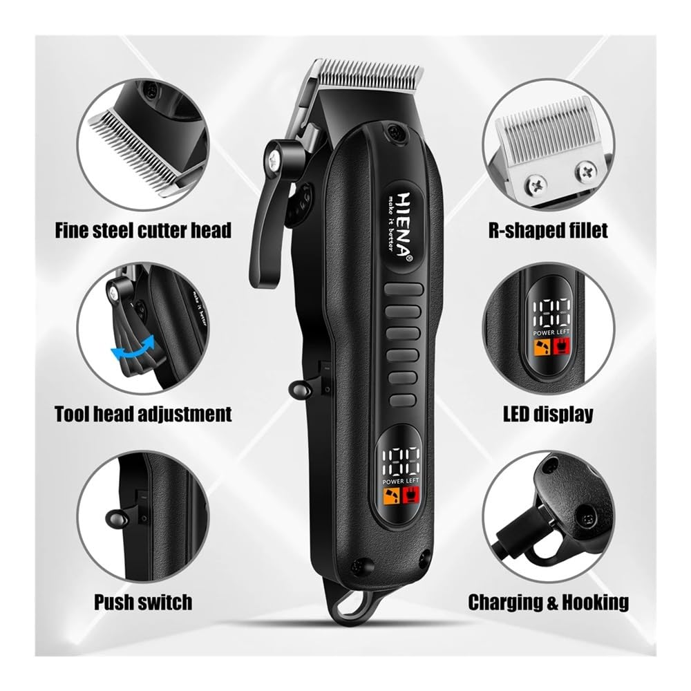 Premium Professional Barber Kit - Electric Hair Trimmer & Nose Hair Trimmer for Men, Rechargeable Grooming Set for Beard, Mustache & Body Hair | Salon-Quality Shaving at Home, Travel & Professional Use