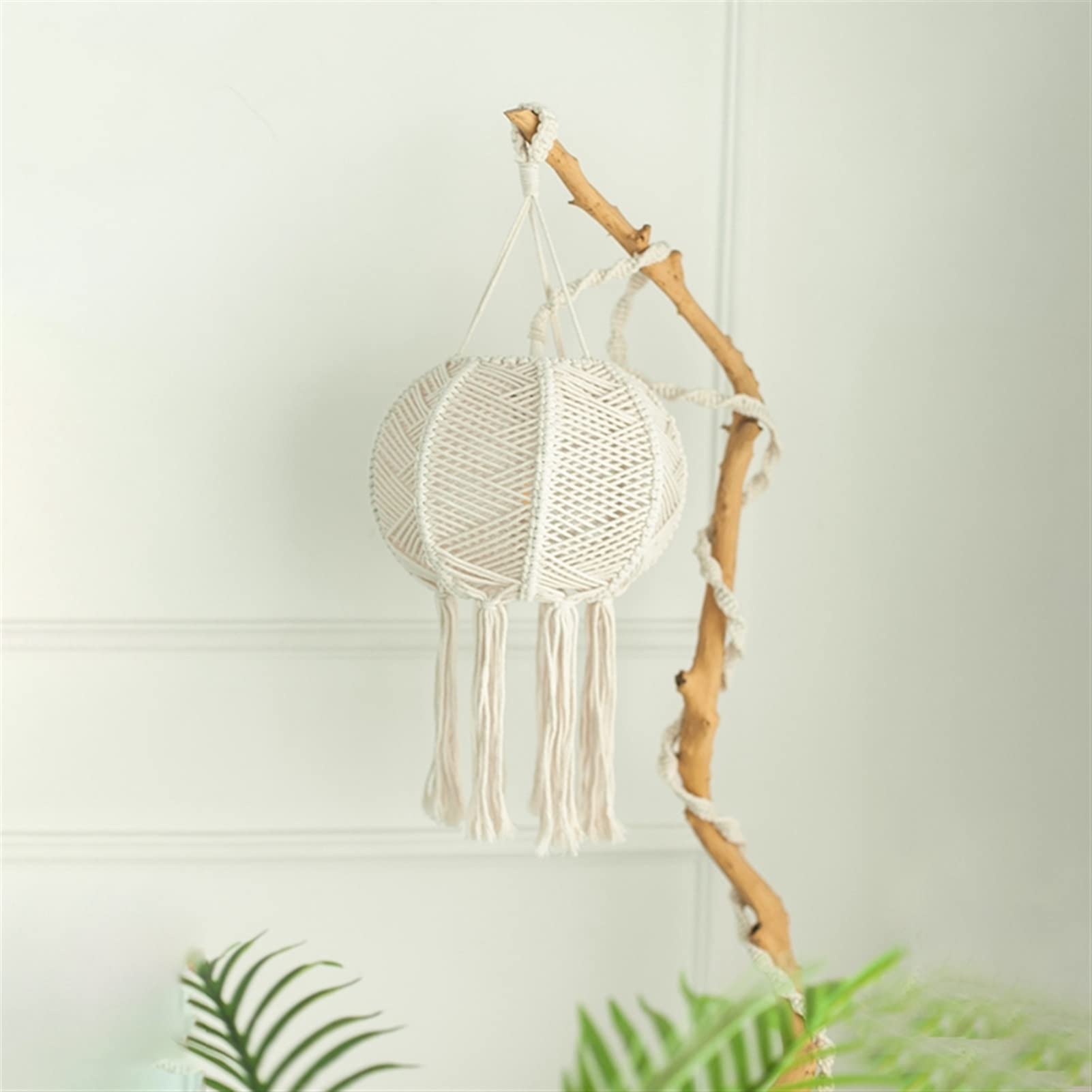 Hand-Woven Rattan Lampshade - Elegant Bohemian Hanging Pendant Light Cover for Bedroom, Living Room & Patio - Natural Woven Home Decor Lighting Fixture | Perfect for Boho, Farmhouse & Coastal Style Interiors