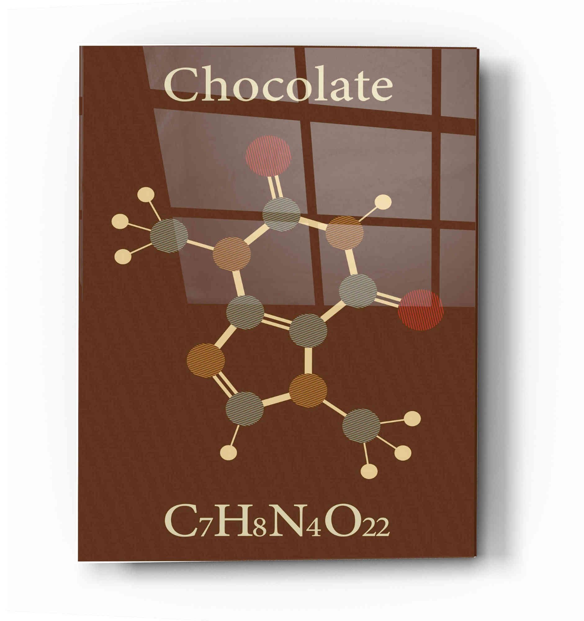 Epic Art 'Chocolate Molecule' Acrylic Glass Wall Decor - 16x24 Inches Modern Science Art for Kitchen, Dining Room & Office Decor