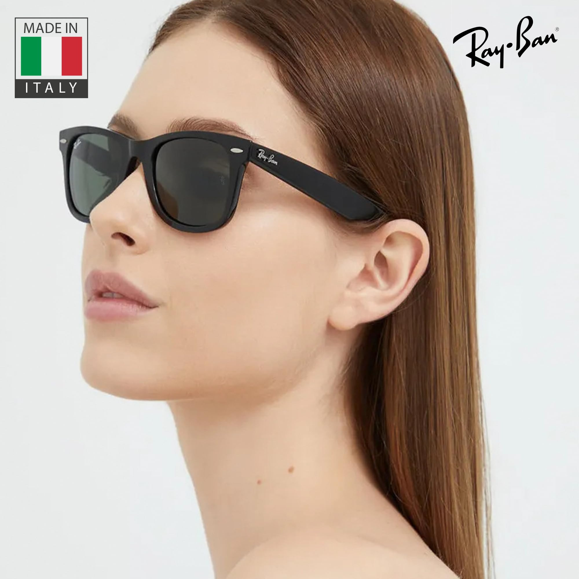Ray-Ban RB2132 New Wayfarer Classic Square Sunglasses with Eyewear Kit - High Bridge Fit - UV Protection - Polarized Lenses - Perfect for Driving, Beach & Outdoor Activities