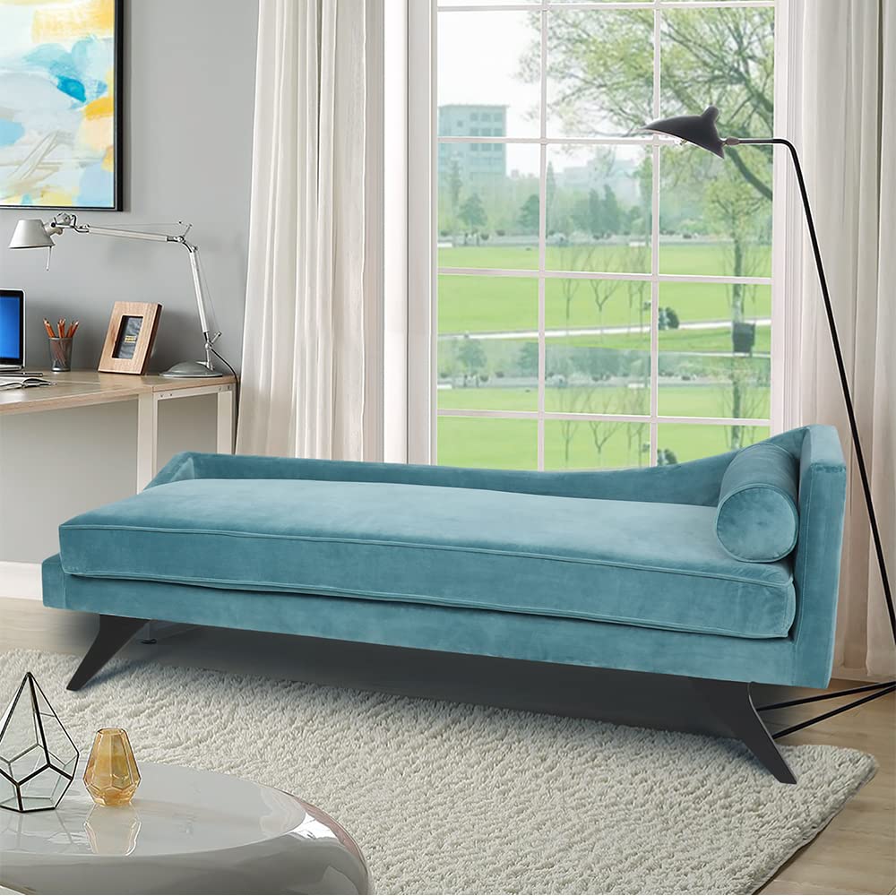 Velvet Chaise Lounge Chair - Right Arm Sleeper Sofa for Bedroom, Office & Small Spaces | Modern Chaise Lounge for Apartments & Living Rooms | Perfect for Relaxing, Napping & Stylish Home Decor