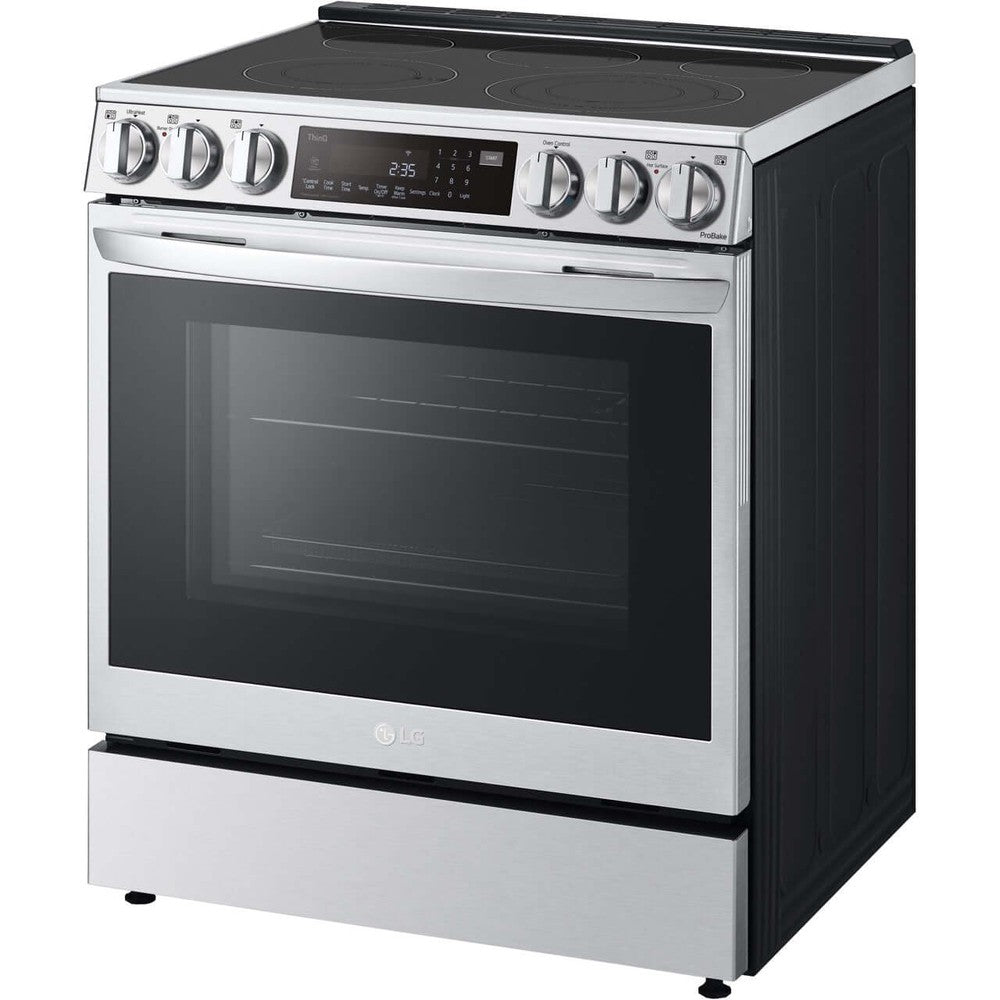 LG LSEL6335F 30-Inch Smart Wi-Fi Enabled Slide-In Electric Range with ProBake Convection, InstaView, Air Fry & 6.3 Cu. Ft. Capacity - Stainless Steel | Perfect for Modern Kitchens, Holiday Baking & Air Frying Family Meals