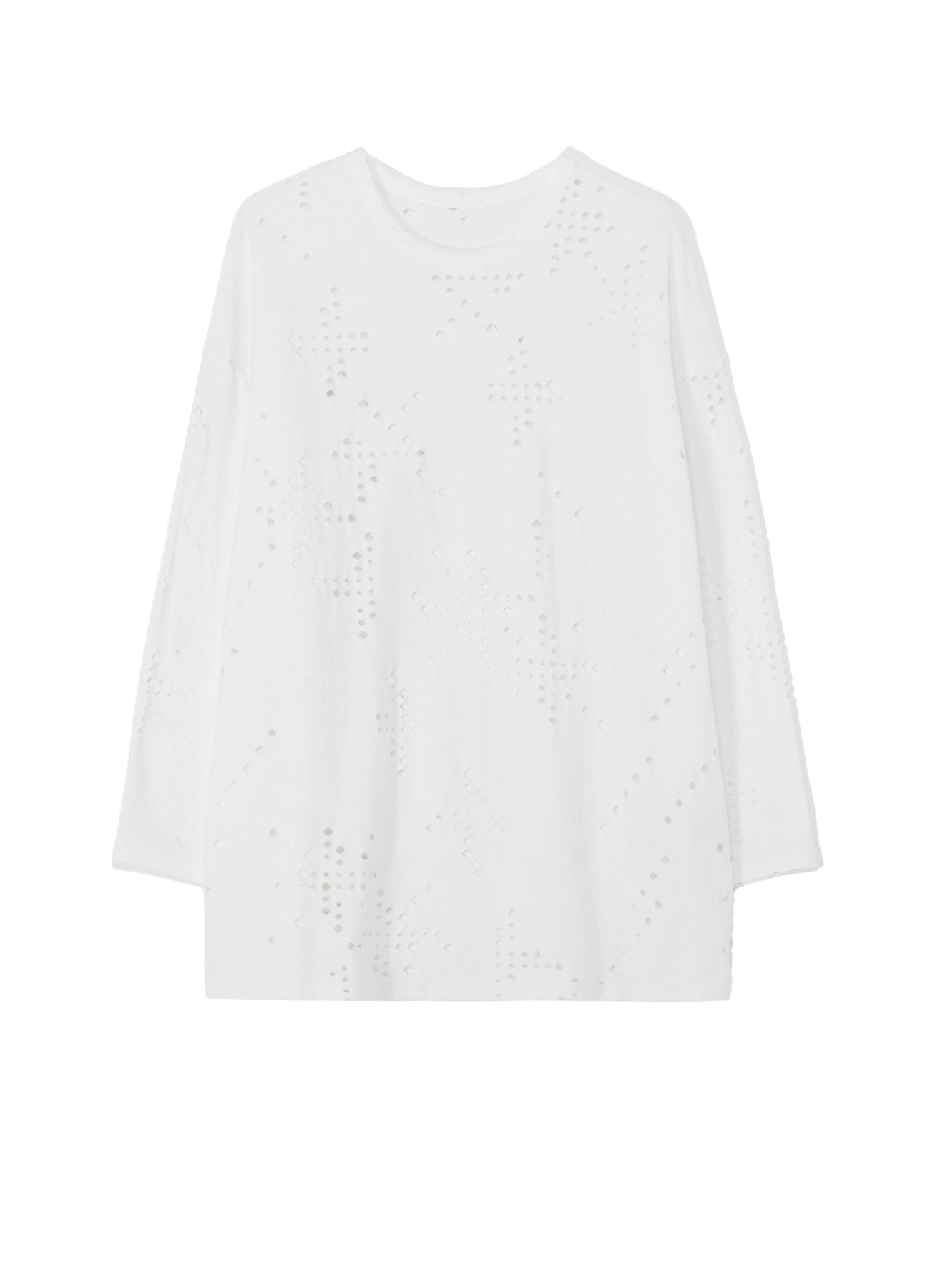 Soft Cotton Jersey Long Sleeve T-Shirt with Unique Hole Design - Oversized Fit for Women - Perfect for Casual Wear, Layering & Street Style Fashion