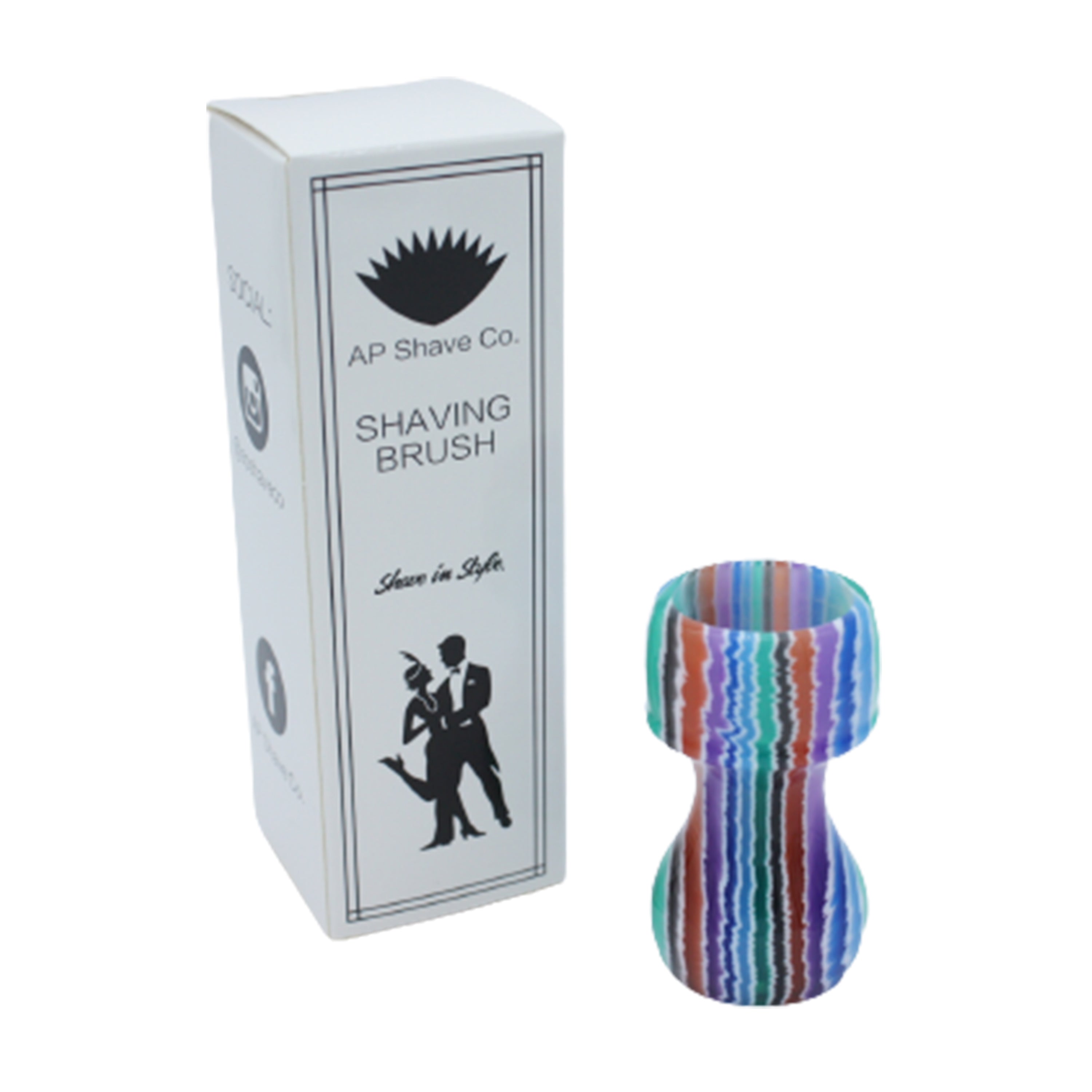 Premium Handmade Blue Stripe Shaving Brush Handle - Fits 24mm & 26mm Knots - Perfect for Wet Shaving & Grooming Gifts
