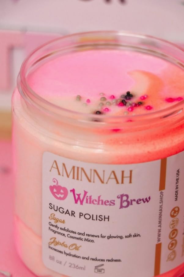 Aminnah 'Witches Brew' Exfoliating Sugar Scrub for Smooth Skin - Perfect for Spa Day & Halloween Self-Care Rituals