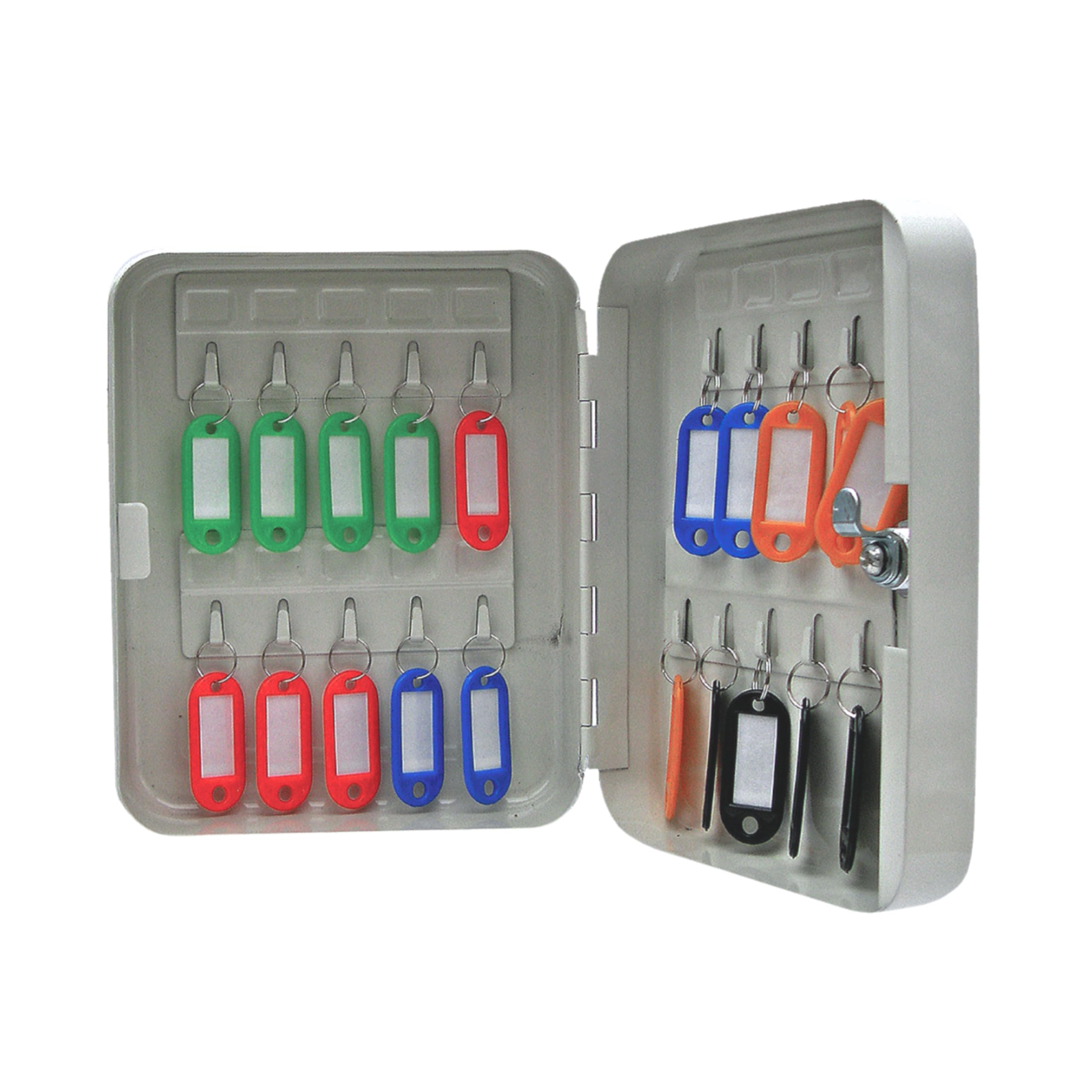 20-Key Lockable Wall Mount Key Cabinet - Secure Storage for Home & Office
