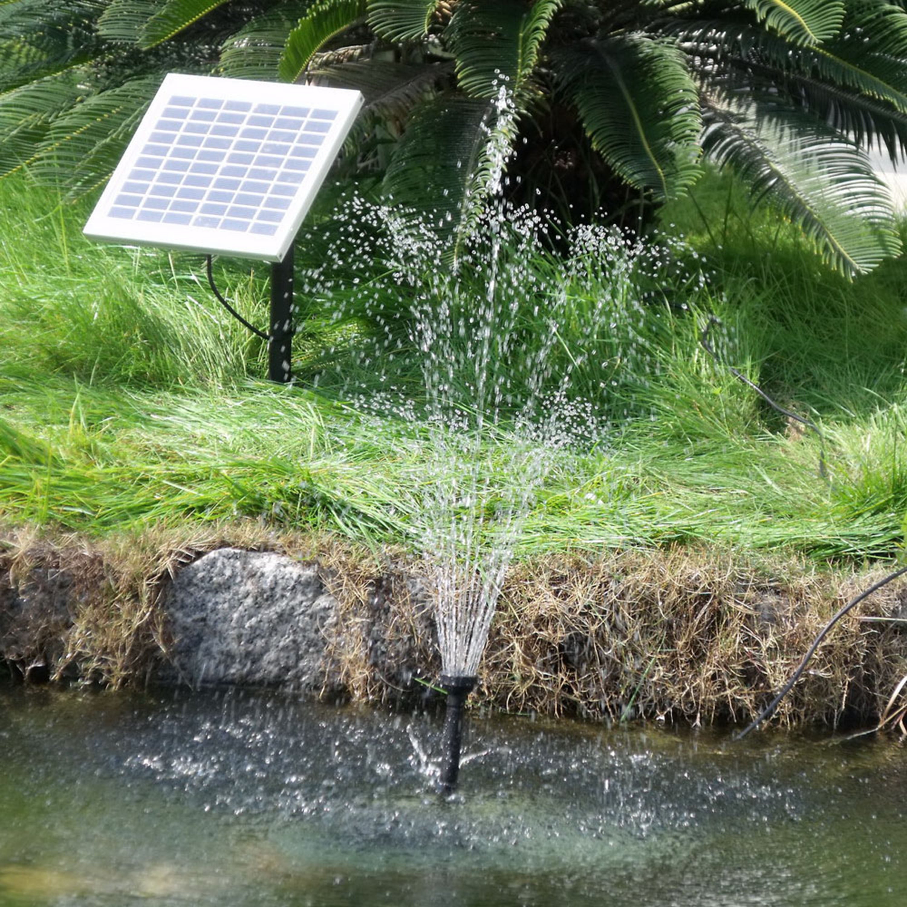 Sunnydaze Solar Fountain Pump Kit with Battery Pack & LED Light - 132 GPH Flow Rate, 56 ft Lift Height - Perfect for Garden Ponds, Birdbaths, and Outdoor Water Features