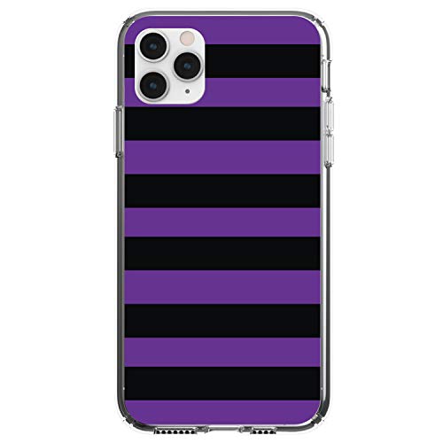 Black & Purple Bold Horizontal Stripes On Clear Case