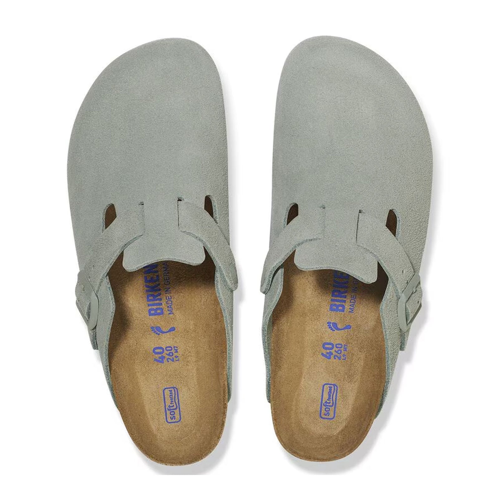 Birkenstock Boston Soft Footbed Narrow Clog for Women - Pure Sage Suede Leather Comfortable Slip-On Shoes | Perfect for Home, Office & Casual Wear