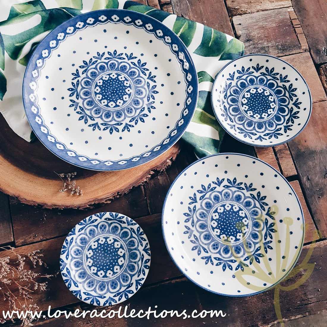 Awasaka Japan Blue and White Polka Dot Dessert Plates Set - 3 Piece Ceramic Bowls for Desserts, Snacks, Condiments | Elegant Tea Party, Japanese Dining, Home Decor