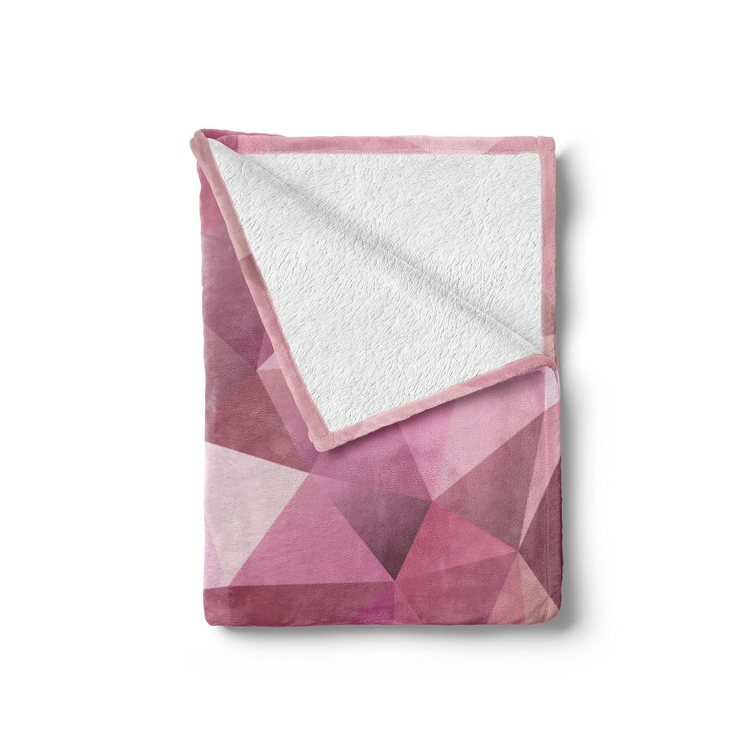 Ambesonne Abstract Throw Blanket - Soft Flannel Fleece Geometric Triangle Pattern Blanket for Couch, Bed & Sofa - 70