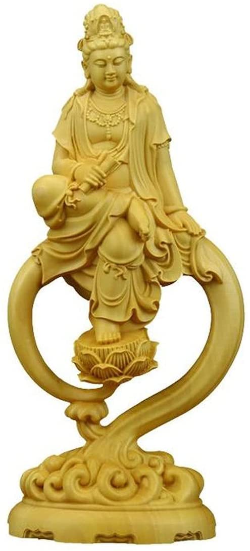 Meditating Wood Buddha Statue - Handcrafted Home & Garden Decor for Office, Bookshelf, Yard - Zen Meditation Sculpture for Indoor & Outdoor Spiritual Decorations