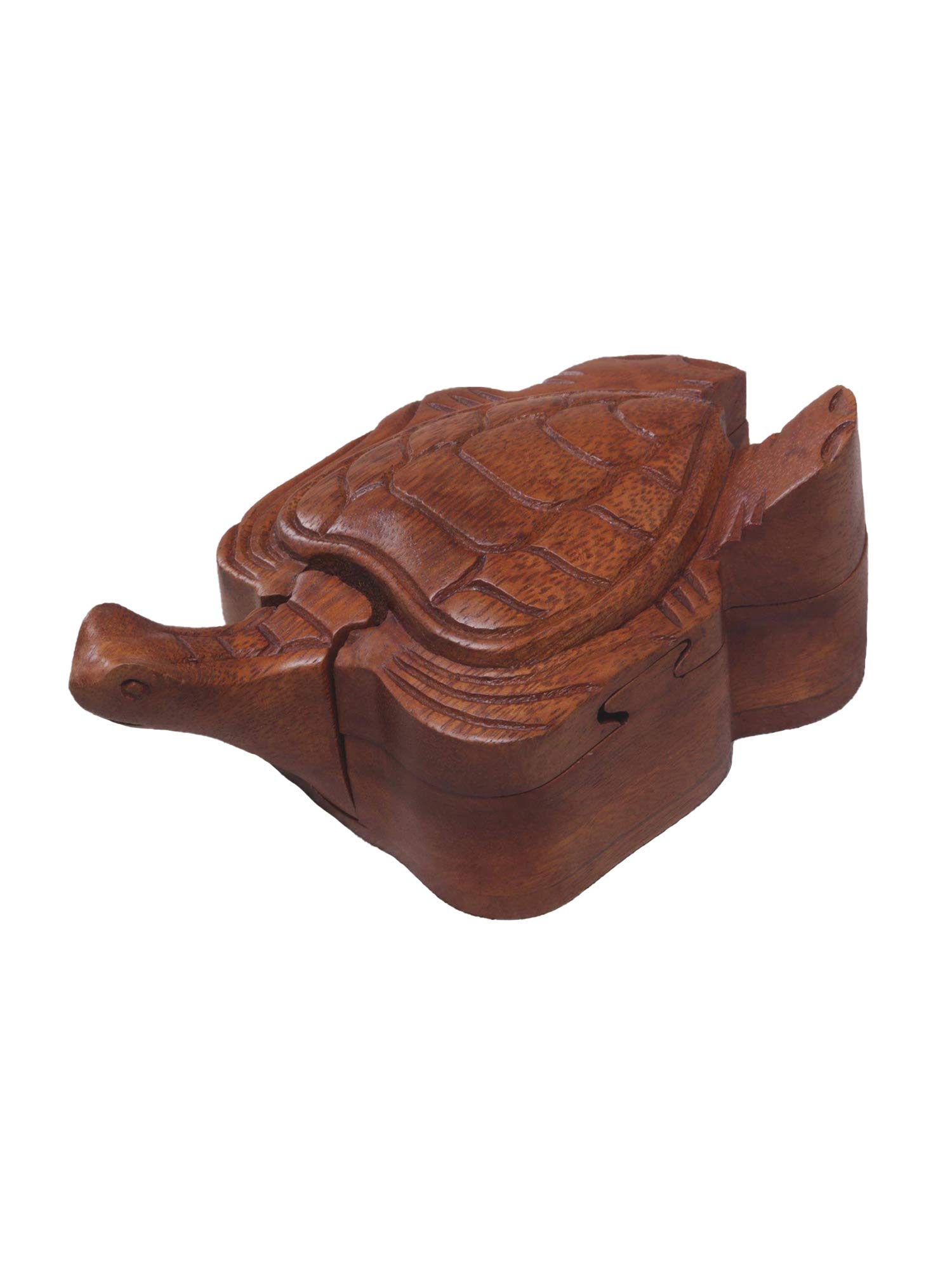 Handcrafted OMA Wooden Turtle-Shaped Jewelry Box with Secret Compartment - Decorative Trinket Storage for Necklaces, Rings & Keepsakes - Perfect for Home Decor, Gift Giving & Organizing Valuables