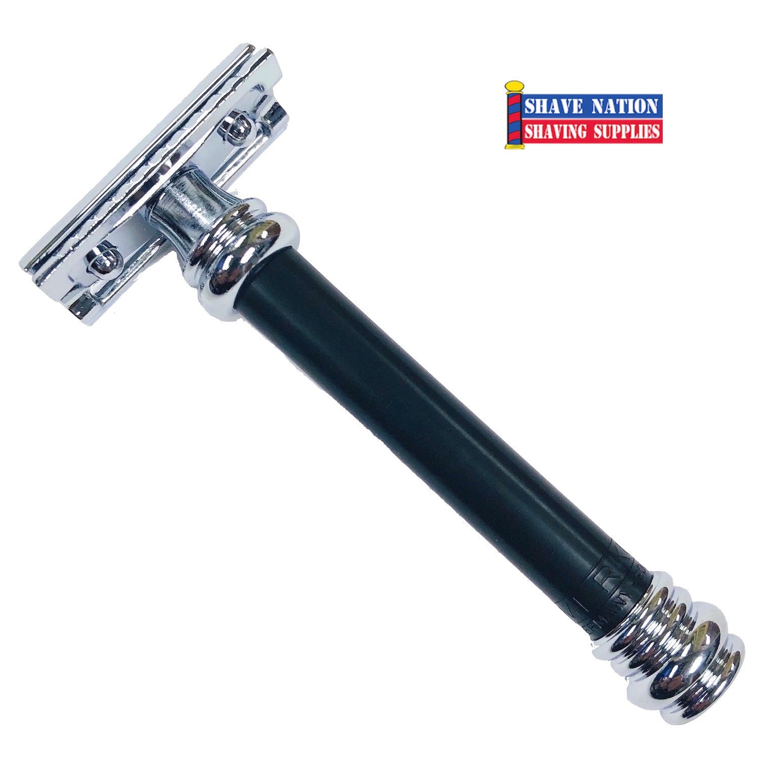 Merkur 38B 38C Safety Razor - Heavy Duty Flat Bar Chrome or Black Handle for Men's Wet Shaving - Perfect for Travel & Daily Grooming Routine