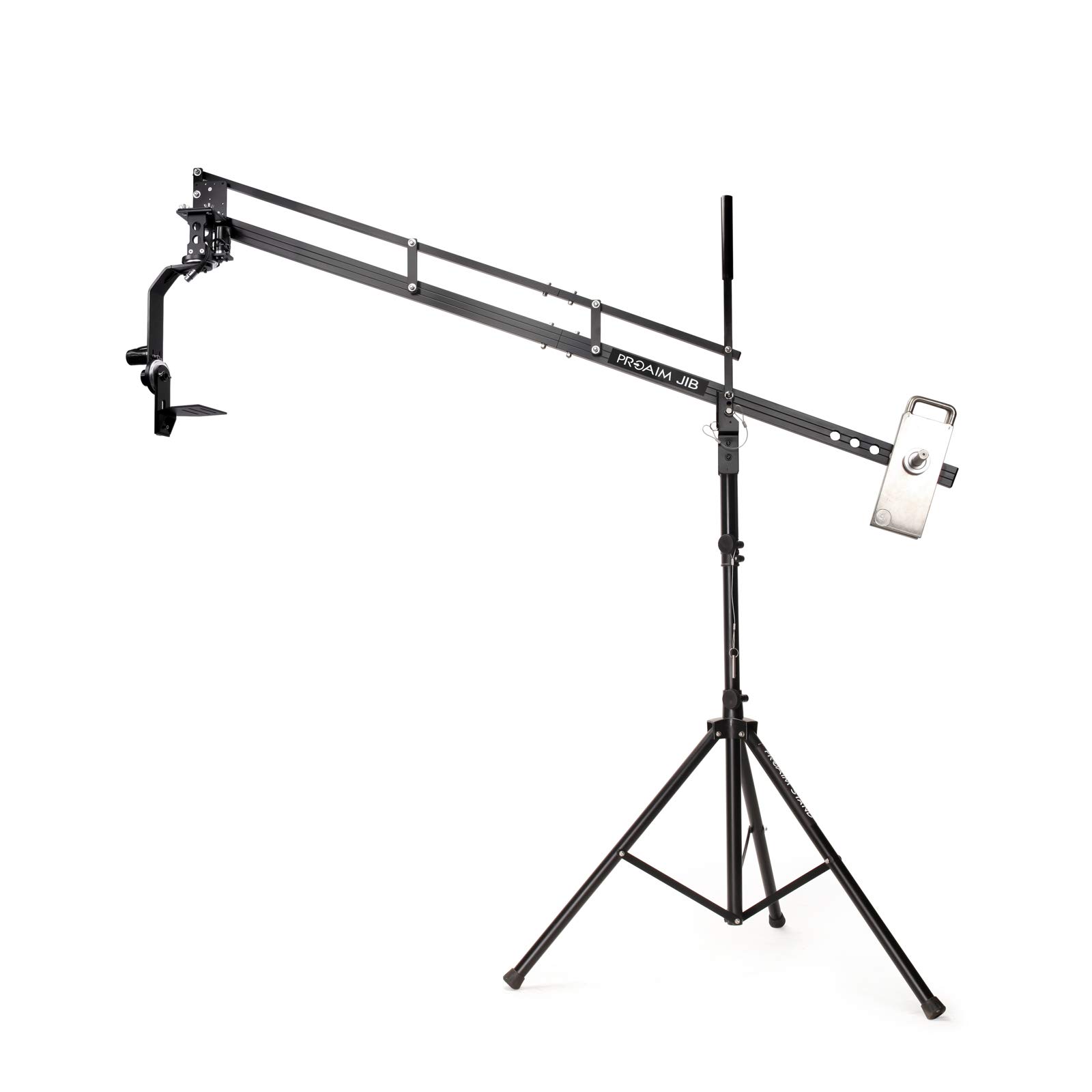 PROAIM 9ft Professional Camera Jib Arm with Tripod Stand, Jr. Pan-Tilt Head & 12V Power Pack - Compatible with DSLR/Video Cameras | Includes Lanc Zoom Controller & Storage Bag (P-9-JS-JRPP) - Perfect for Film Making, YouTube Videos & Professional Photography