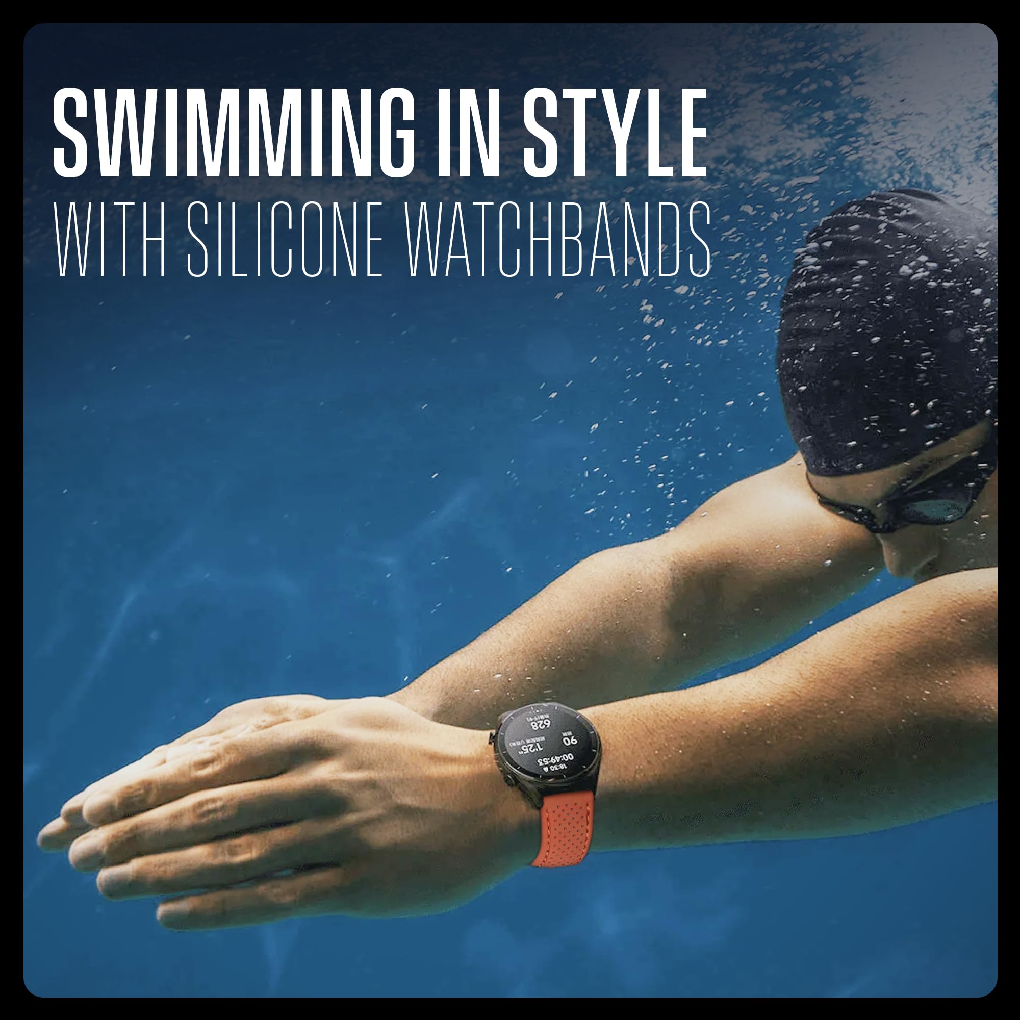 Premium Soft Silicone Adjustable Watch Band for Women & Men - Waterproof Quick Release Rubber Strap Compatible with Smartwatches & Regular Watches - Perfect for Sports, Fitness & Everyday Wear