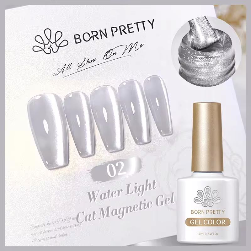 Born Pretty Magnetic Gel Polish - Water Light Cat Eye Effect, Long-Lasting Nail Polish for Salon-Quality Manicures at Home | Perfect for Parties, Weddings & Special Occasions