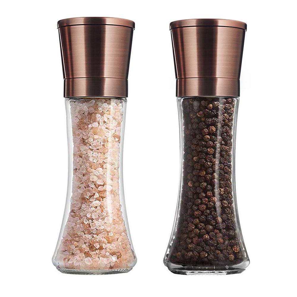 Premium Stainless Steel Salt and Pepper Grinder Set - Adjustable Coarseness Mill for Cooking, Dining & Kitchen - 2-Piece Spice Shaker for Fresh Seasoning at Home or Restaurant