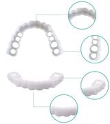 Non-Porous Silicone Artificial Braces for Teeth Whitening - Upper & Lower Dental Prostheses (2pcs) - Perfect for Cosplay, Halloween Costumes & Dental Practice
