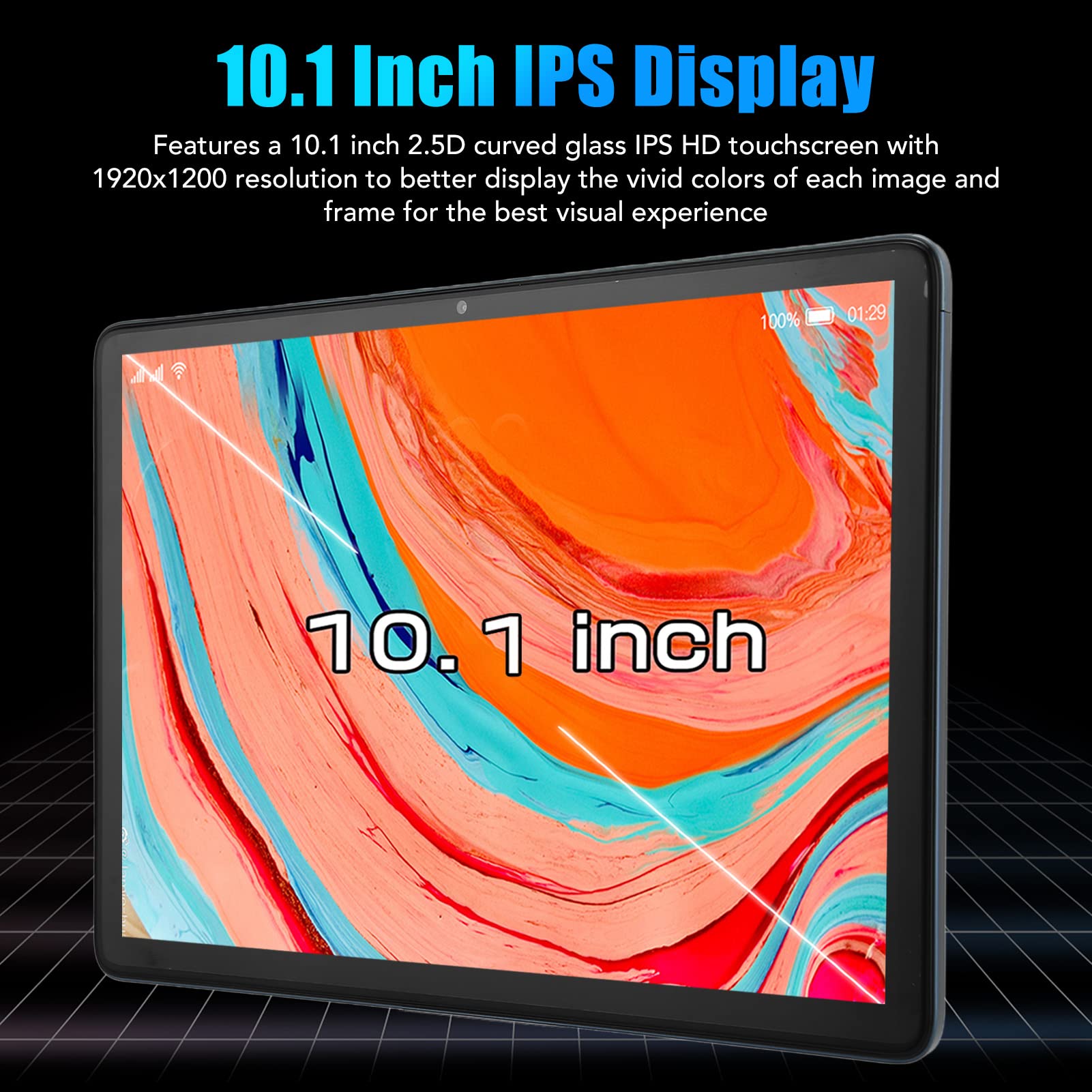 WINH 10.1 Inch Gaming Tablet with IPS Display, 8GB RAM 128GB Storage, Dual HD Camera - Portable Android Tablet for Travel, Work & Entertainment (Dark Blue) | Perfect for Gaming, Business Trips & Online Learning
