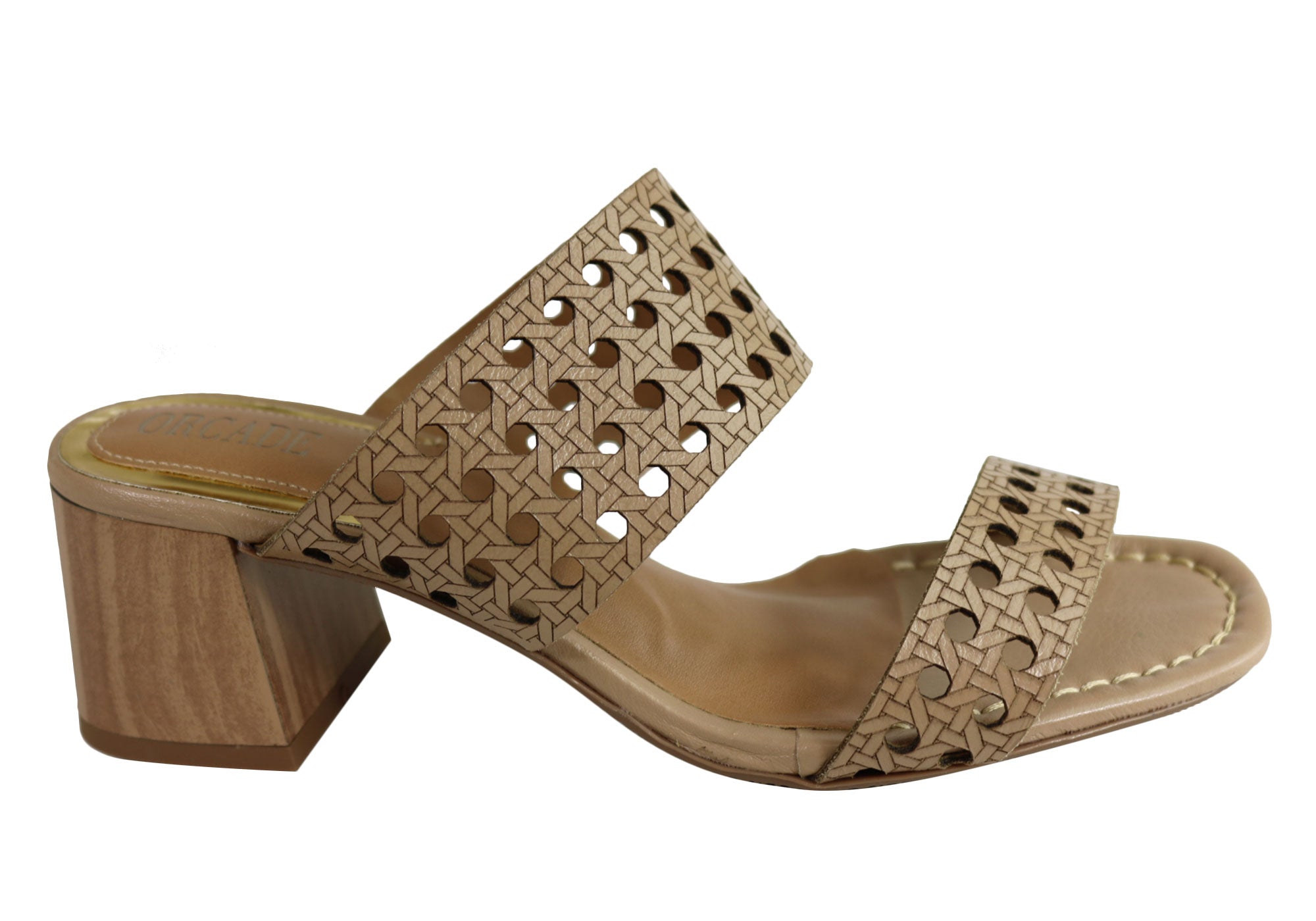 Orcade Skyler Women's Comfortable Brazilian Leather Mid Heel Sandals - Perfect for Summer Weddings, Beach Vacations & Casual Outings