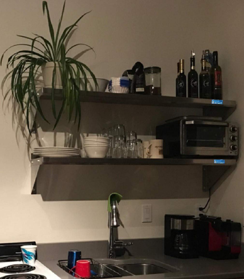 AmGood 12x72 Inch Stainless Steel Wall Shelf - Heavy Duty Commercial Grade Metal Shelving with Square Edge | NSF Certified | Perfect for Kitchen, Garage & Retail Storage
