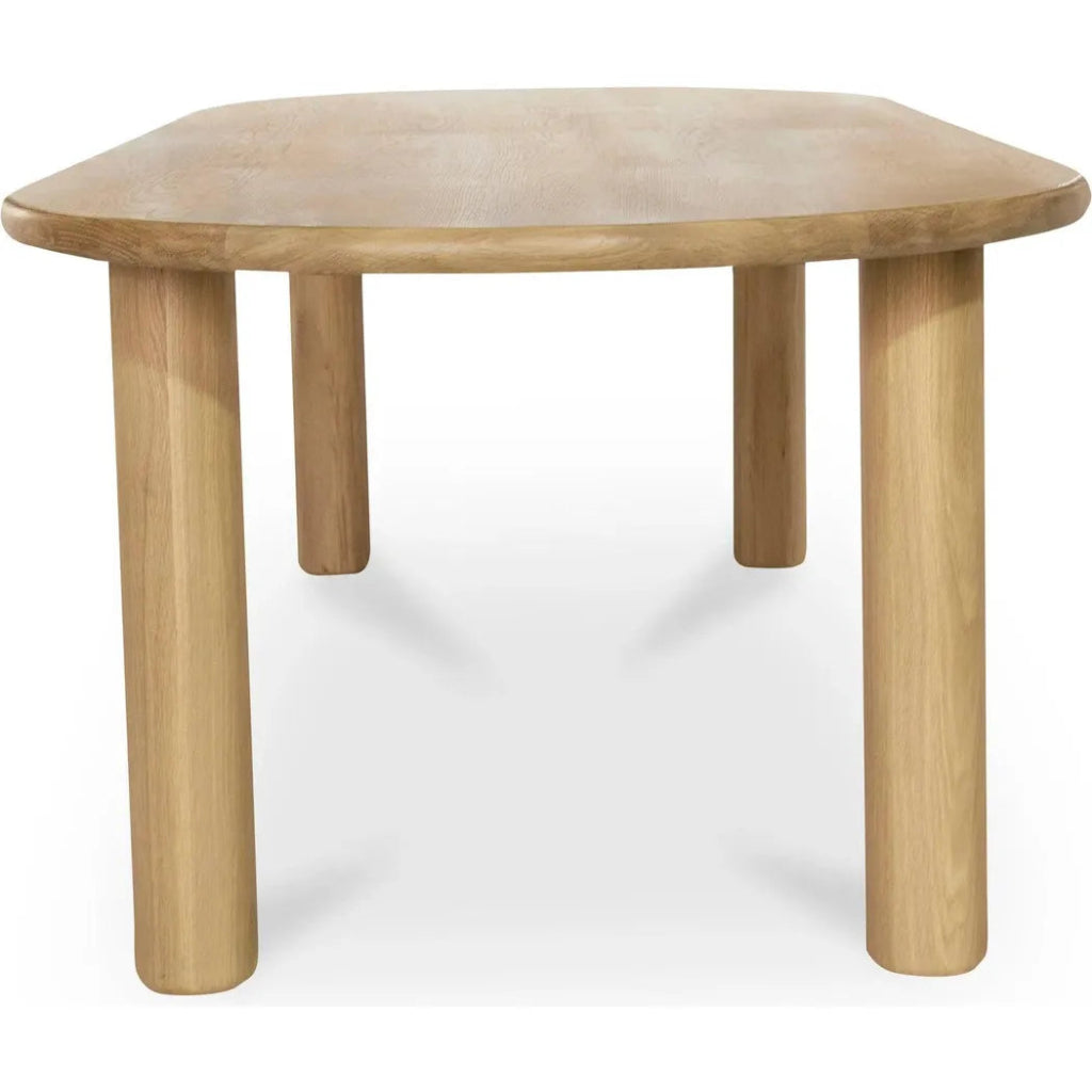29.5 Inch Milo Natural Solid Wood Geometric Dining Table - Modern Farmhouse Style for Kitchen, Dining Room & Small Spaces