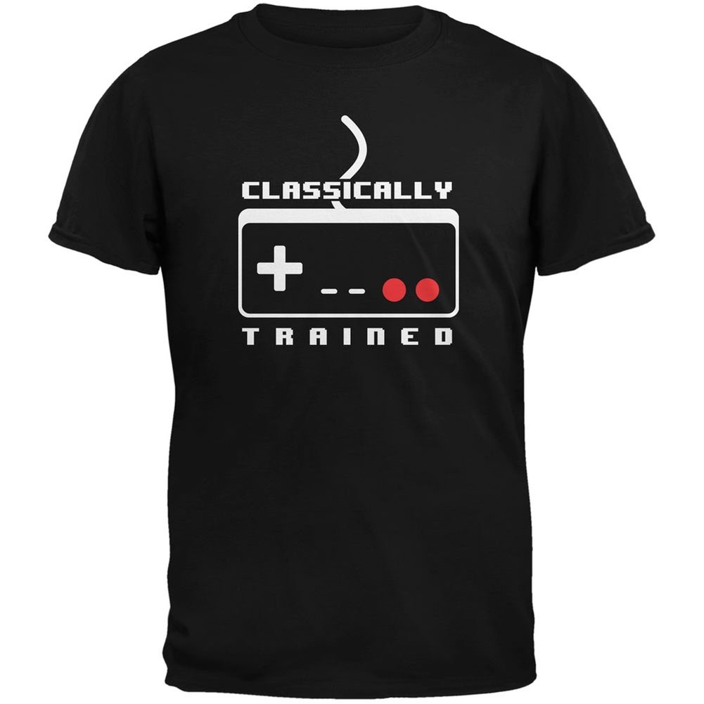 Classically Trained Black Adult Video Games T-Shirt - Small - Perfect for Gaming Events & Casual Wear