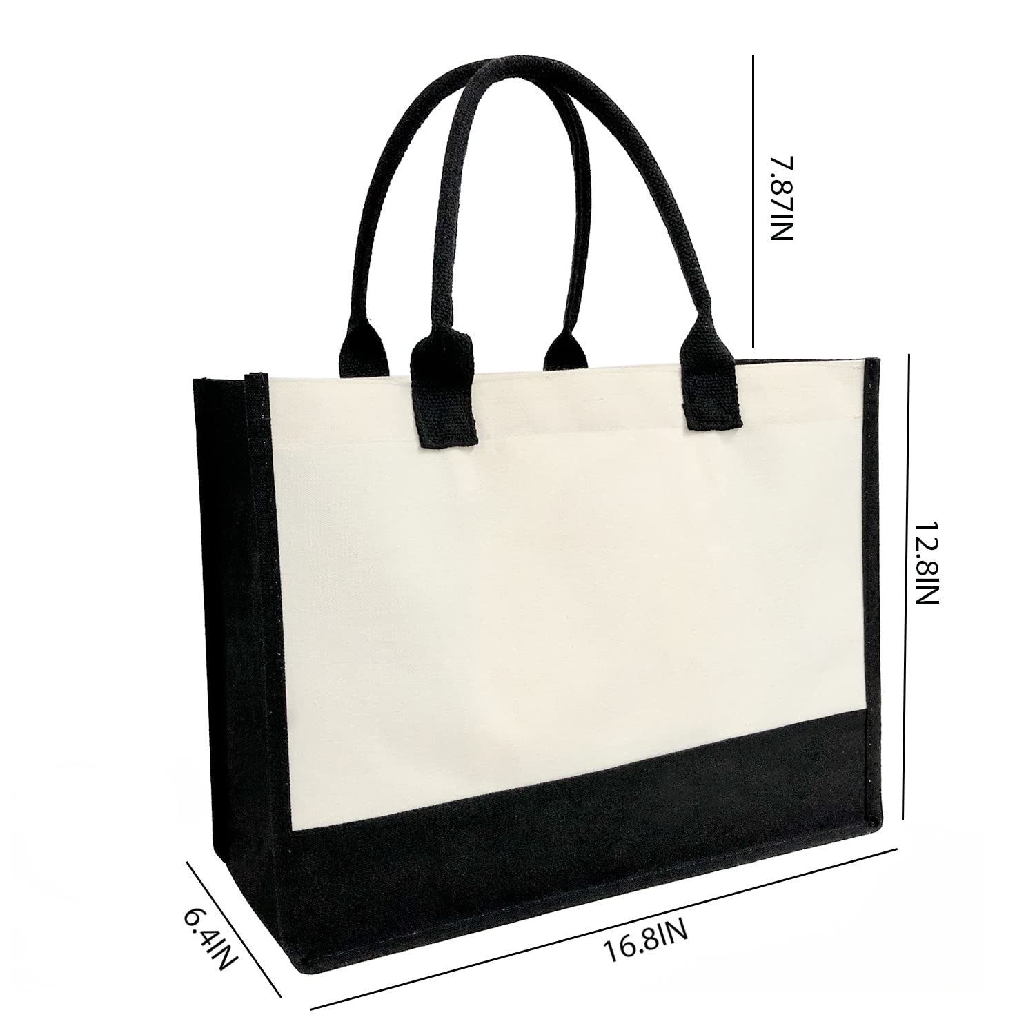 Personalized Initial Canvas Beach Tote Bag - Custom Printed Letter Design - Great Gift for Women, Mom, Friends, Teachers & Bridesmaids - Perfect for Beach Trips, Shopping & Everyday Use