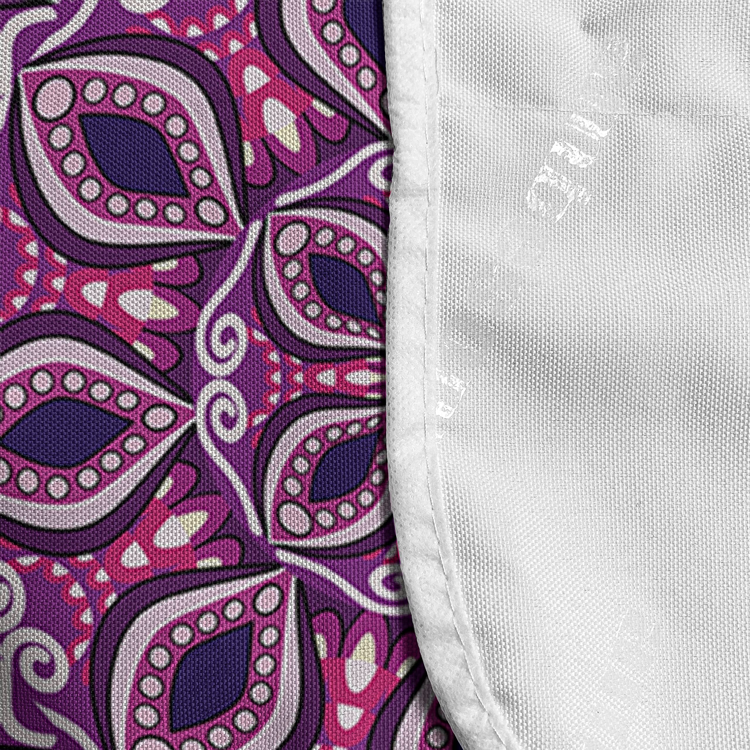 Ambesonne Floral Microwave Cover - Waterproof Victorian Swirls Print with Lace Effects & Pockets, 36