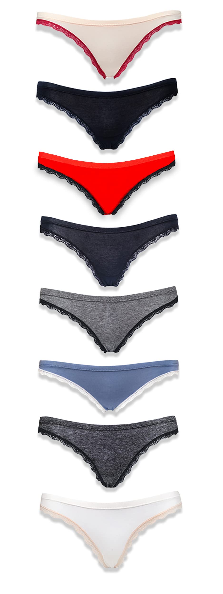 Emprella Women's Cotton Bikini Underwear 10-Pack - Seamless Soft Breathable Panties for Women Sizes S-XXL - Perfect for Everyday Wear, Yoga & Travel