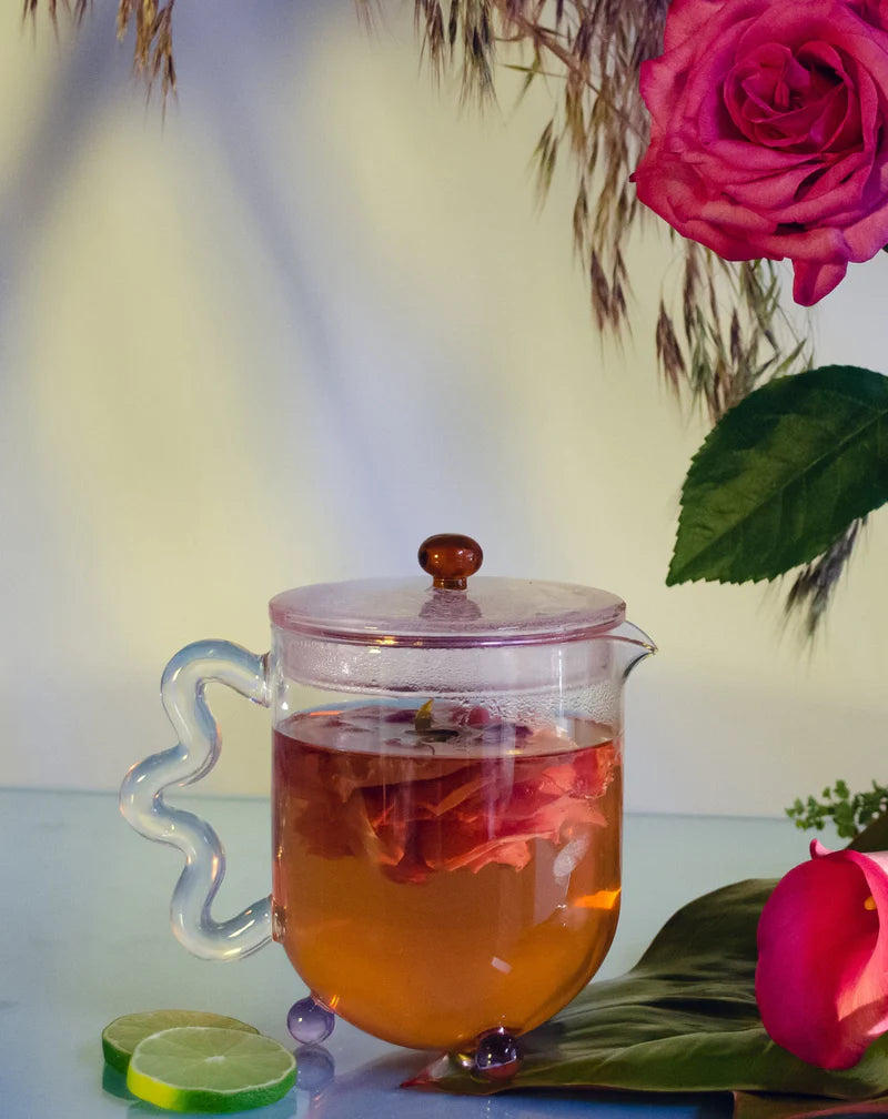 Premium Bloom Teapot - Elegant Floral Design Ceramic Teapot with Stainless Steel Infuser - Perfect for Loose Leaf Tea, Herbal Tea & Iced Tea - Ideal for Home, Office & Gift Giving